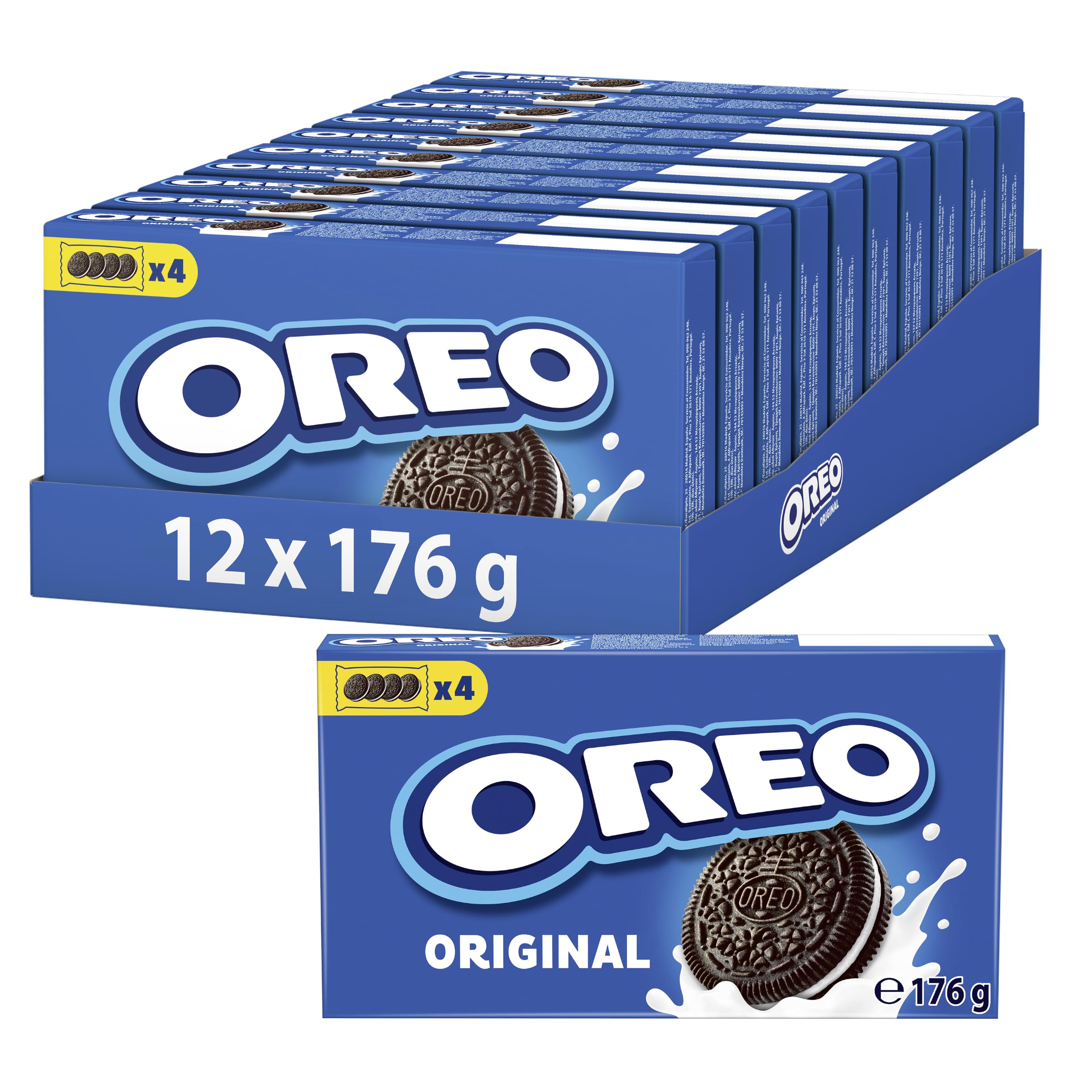 OREO Original Schokoladenkekse mit Vanillecreme, 176 g (12er-Pack)