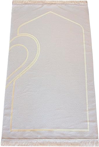 Miniatura 4 de ihvan online, Alfombra de oración musulmana para parejas, juego de alfombrillas de oración para mujeres y hombres, patrón de corazón, suave, cuentas