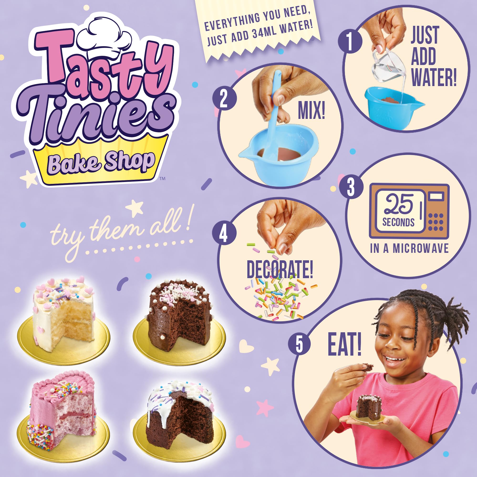 Tasty Tinies (1 L) Choc Cake, Choc Frost, Rosa Spr