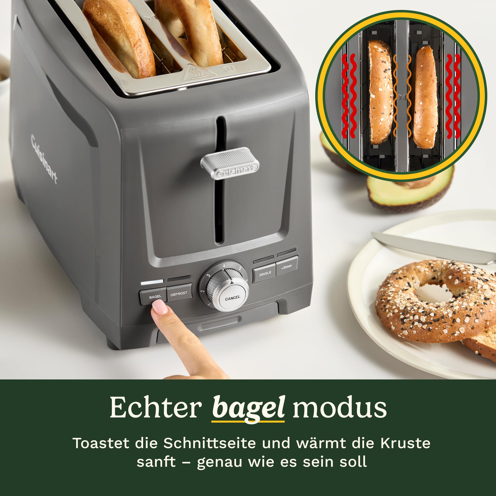Cuisinart Core Collection 2-Scheiben-Toaster | Extra-lange Schlitze für Artisan-Brote | Bagel-Funktion | High-Lift Quickview™ | Einzel-Scheiben- & Auftau-Funktion | +30 Sek
