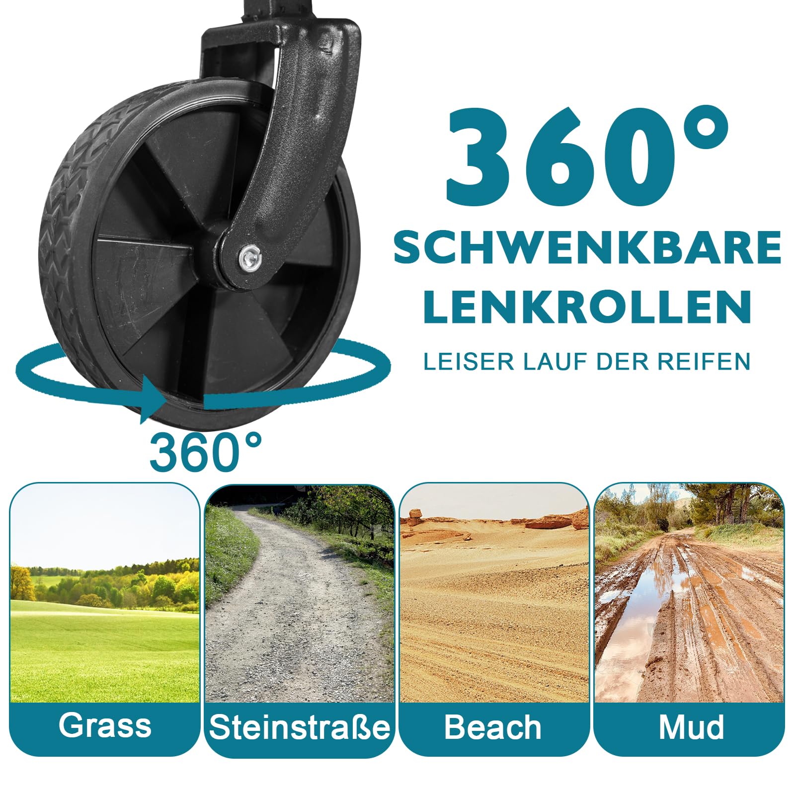 Angel Living Bollerwagen Faltbar 200L mit Tragkraft bis 100KG, Handwagen Klappbar, Faltbarer Campingwagen mit Höhenverstellbarem Griff, Leicht und Platzsparend, Stabil, 600D Oxford-Gewebe, Schwarz