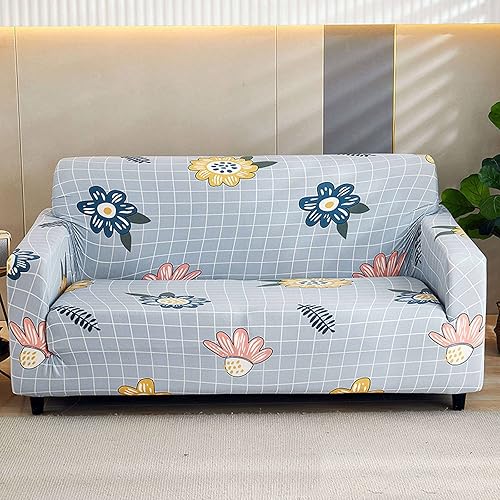 Miniatura 2 de EKSED Funda estampada para sofá, funda de sofá de tela elástica elástica, 1 pieza, antideslizante, universal, de elastano, protector de muebles con