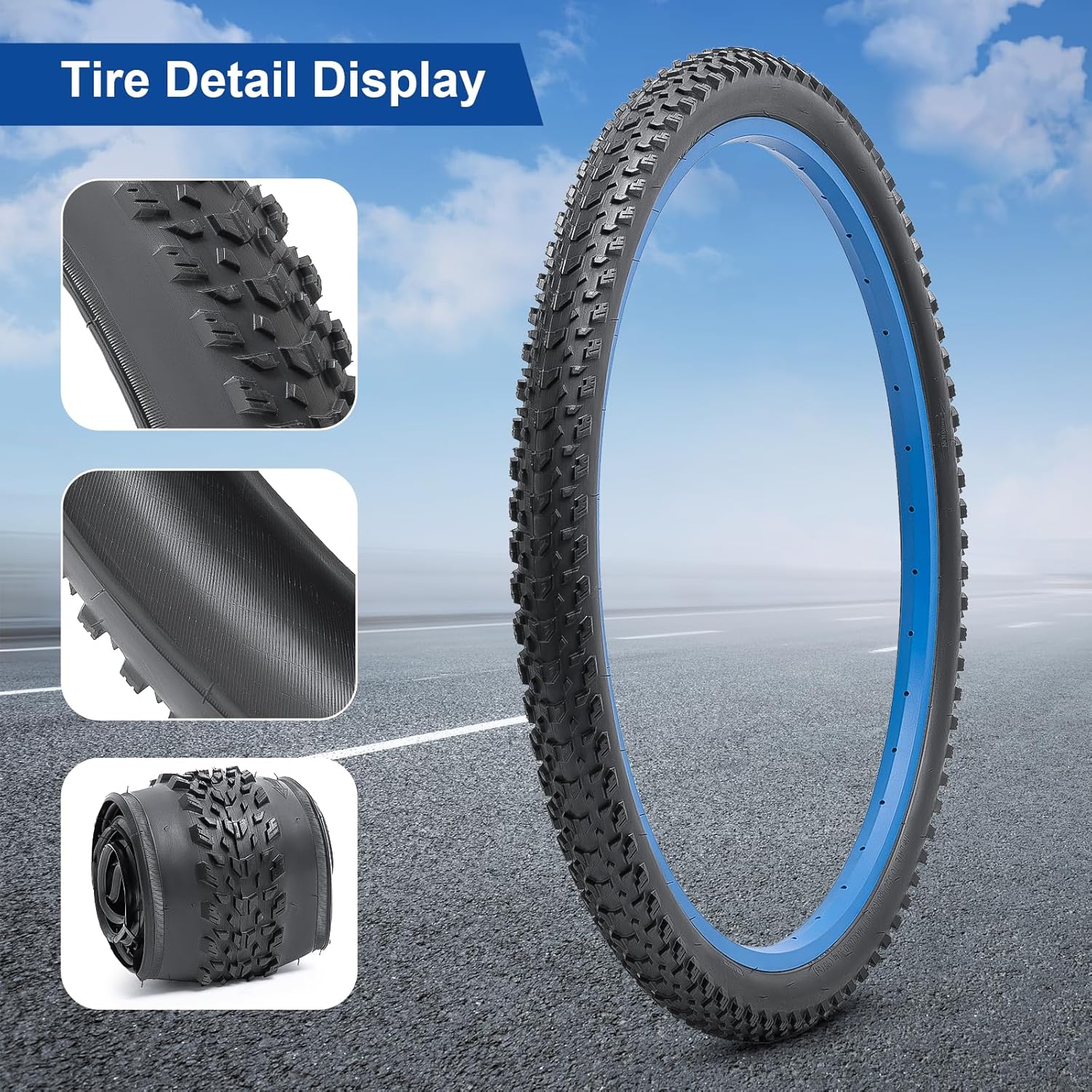 26x2.0 (50-559) Bike Tire 26 inch Bicycle tire Suitable for 26x1.95 26 x 2.0 26x2.10 Off Road/Mountain Folding Replacement Bike Tire (Single)