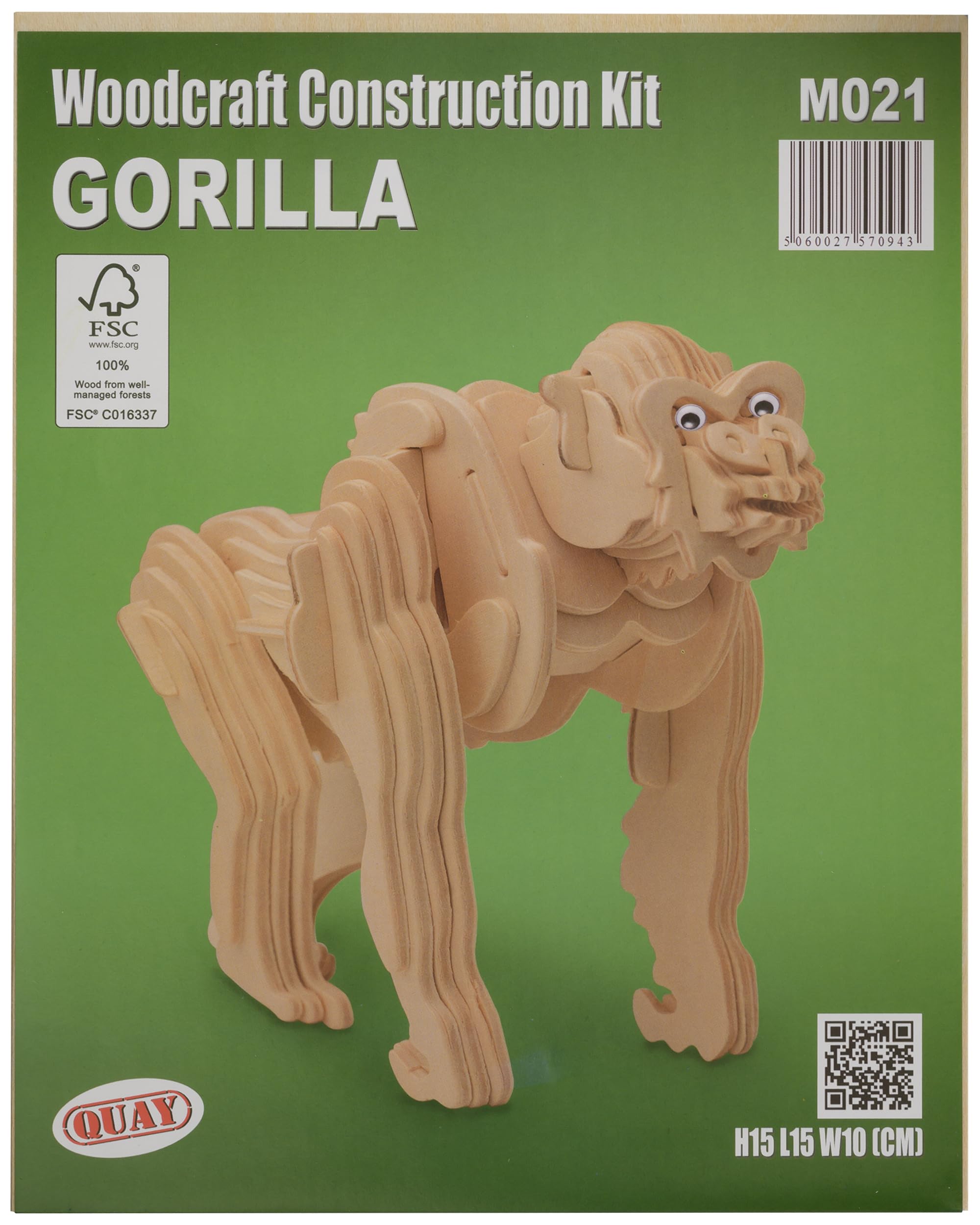 Quay Gufo Woodcraft - Kit Di Costruzione In Legno FSC - Modello 3D Da Montare E Dipingere - 4