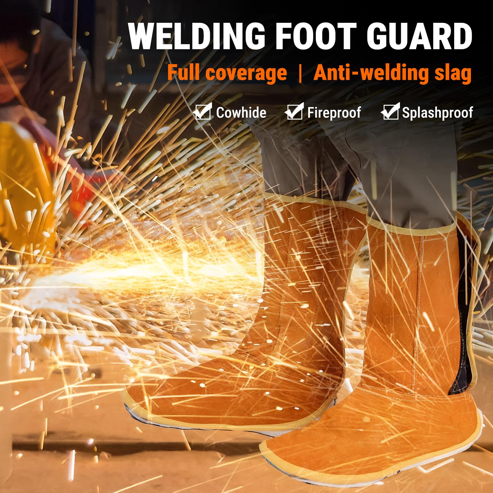 Schweißer Gamaschen Aus Rindsleder - Feuerfester Schutz Für Schuhe & Hosen