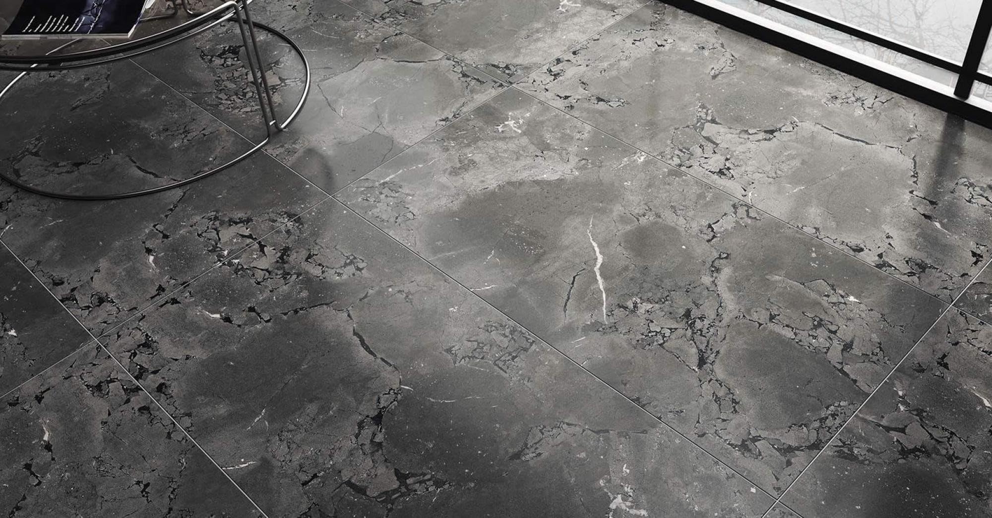 Deco Prom White Stone Effect Floor/Wall Tiles 120 X 60 Cm - Marea Polished Gloss