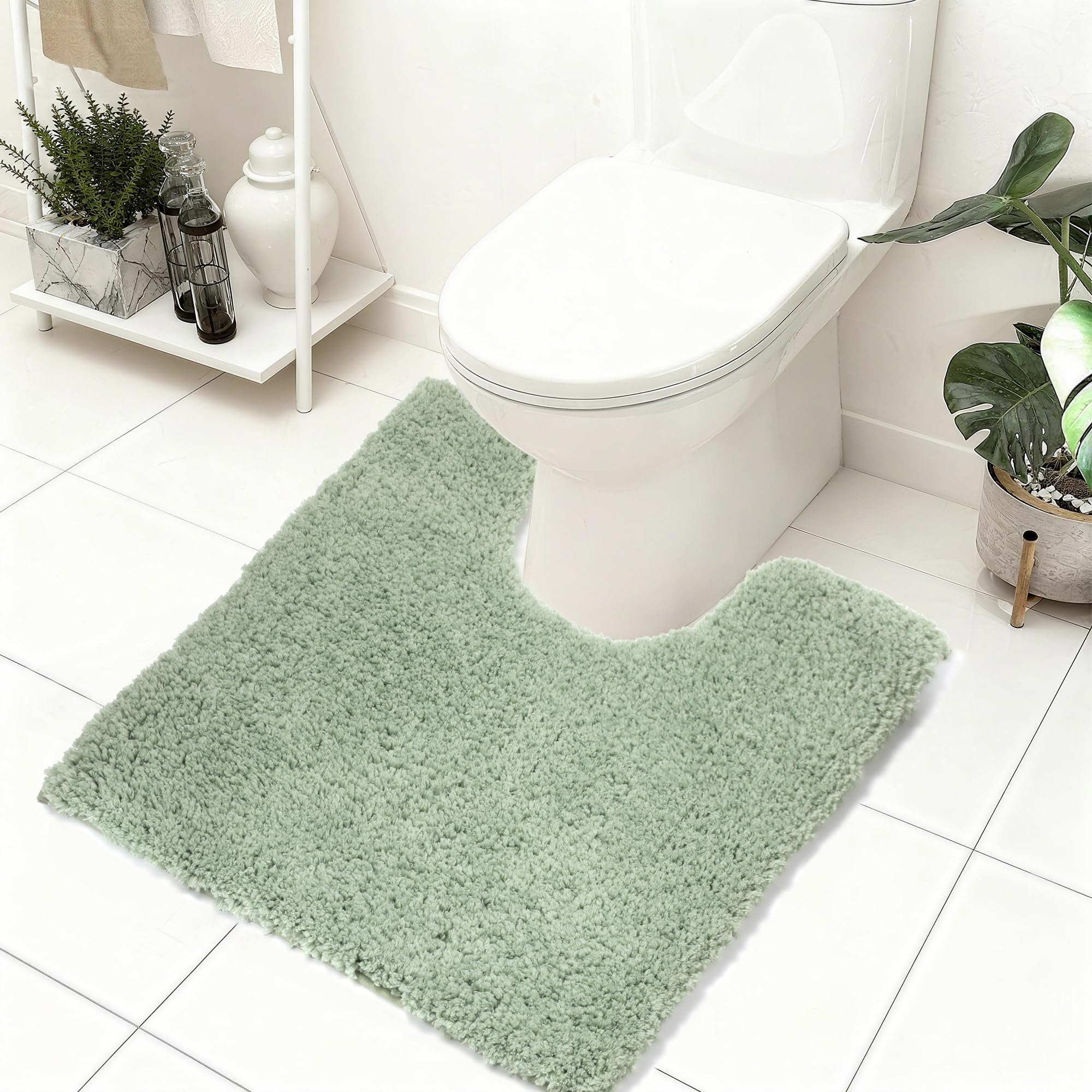 Baahrnom Toilet Mat 50x50 cm Non Slip Pedestal Mat Machine Washable Toilet Rug for Bathroom Floor