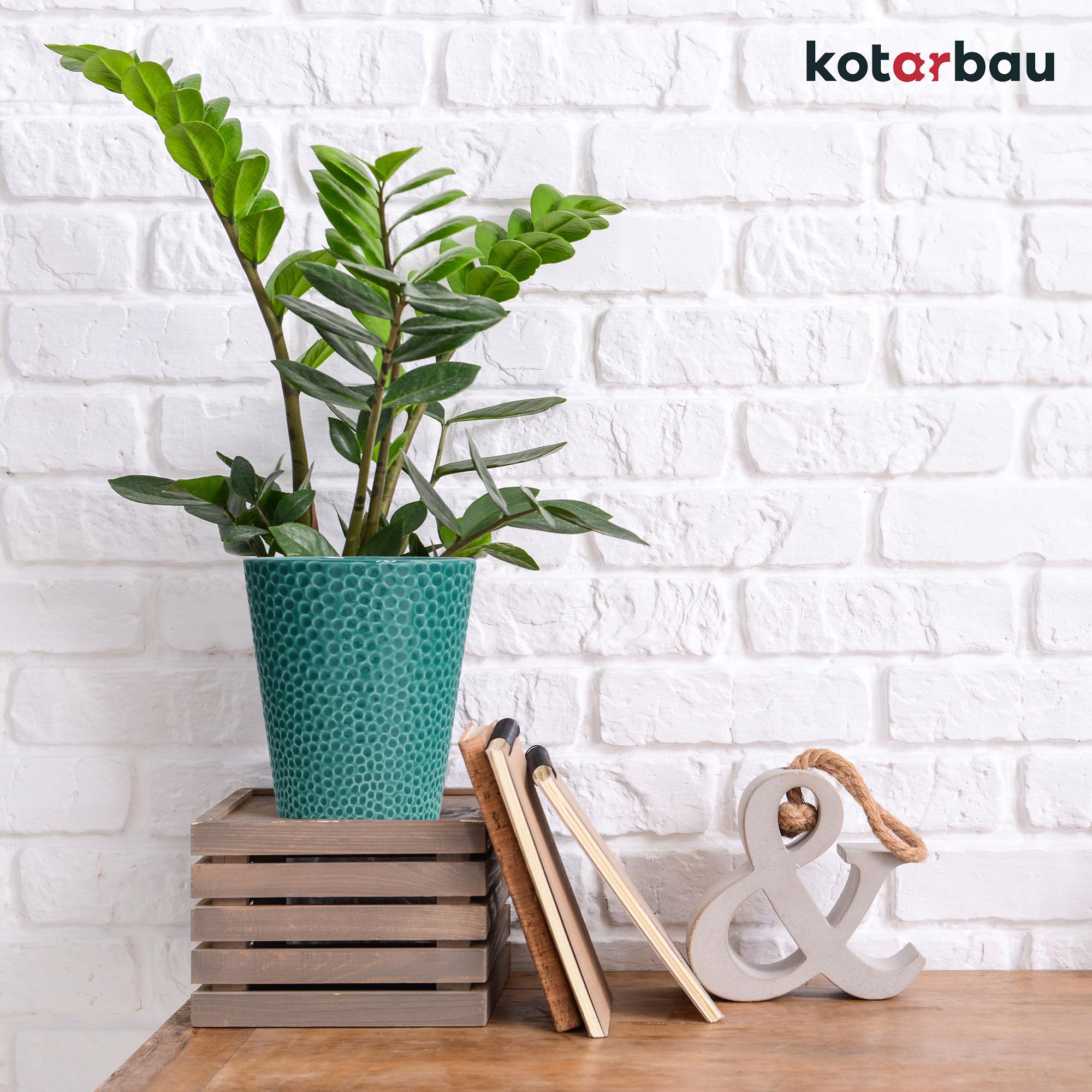 KOTARBAU® 2 szt. Donica Turkusowa ⌀ 12 cm x 15 cm Doniczka Ceramiczna Szkliwiona Doniczka na Storczyki i inne Rośliny Osłonka na Kwiaty