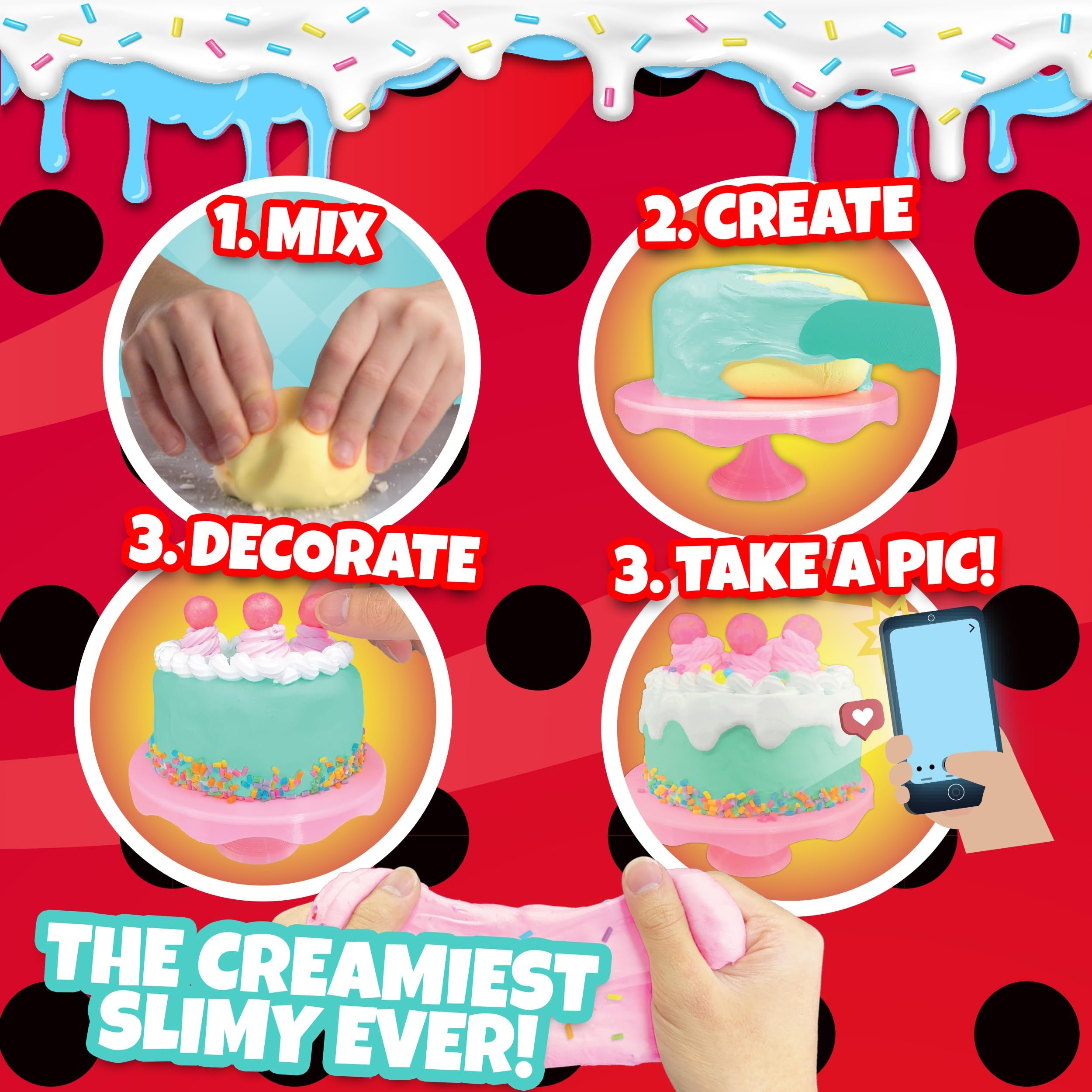 Miraculous Ladybug Slime Kit – Macaron Maker Mit Schleim, Streuseln & Sahnespender, Rollenspiel Für Kinder, Kreatives Spielzeug