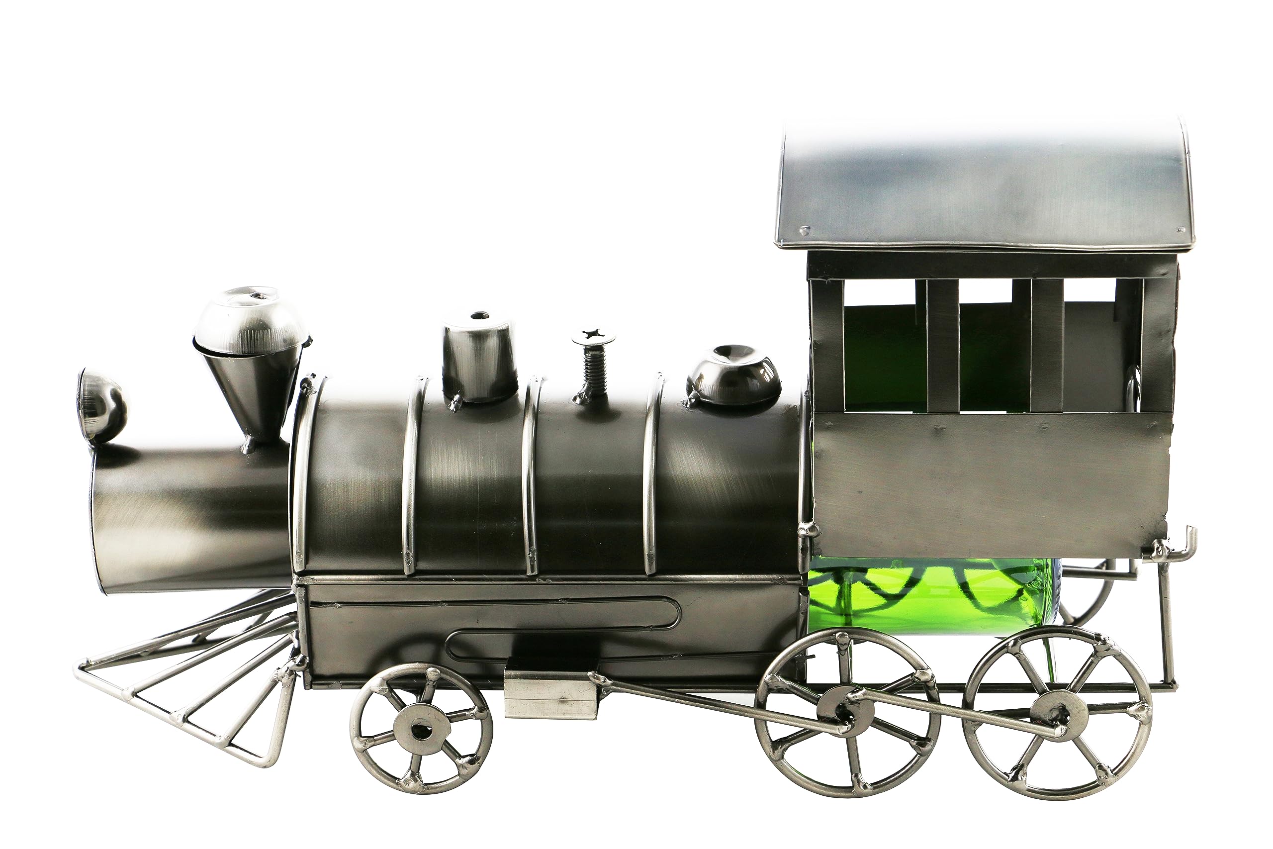 WINE BODIES Choo Train Metal Wine Bottle Holder Charcoal