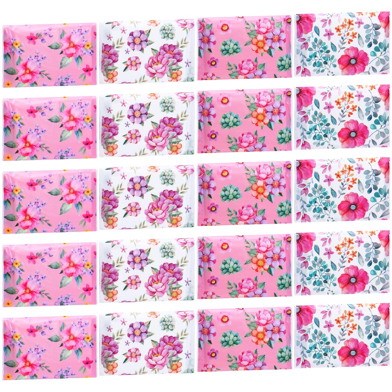 PerKoop 100 Pack Pocket Tissues Travel Slim Packs Small Facial Tissues Wallet Size Toilet Paper for Travel Guest Wedding Supplies, 4 Styles(Flower
