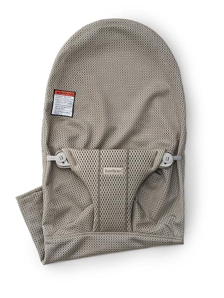 BabyBj?rn Fabric Seat for Bouncer, Mesh, Grey Beige