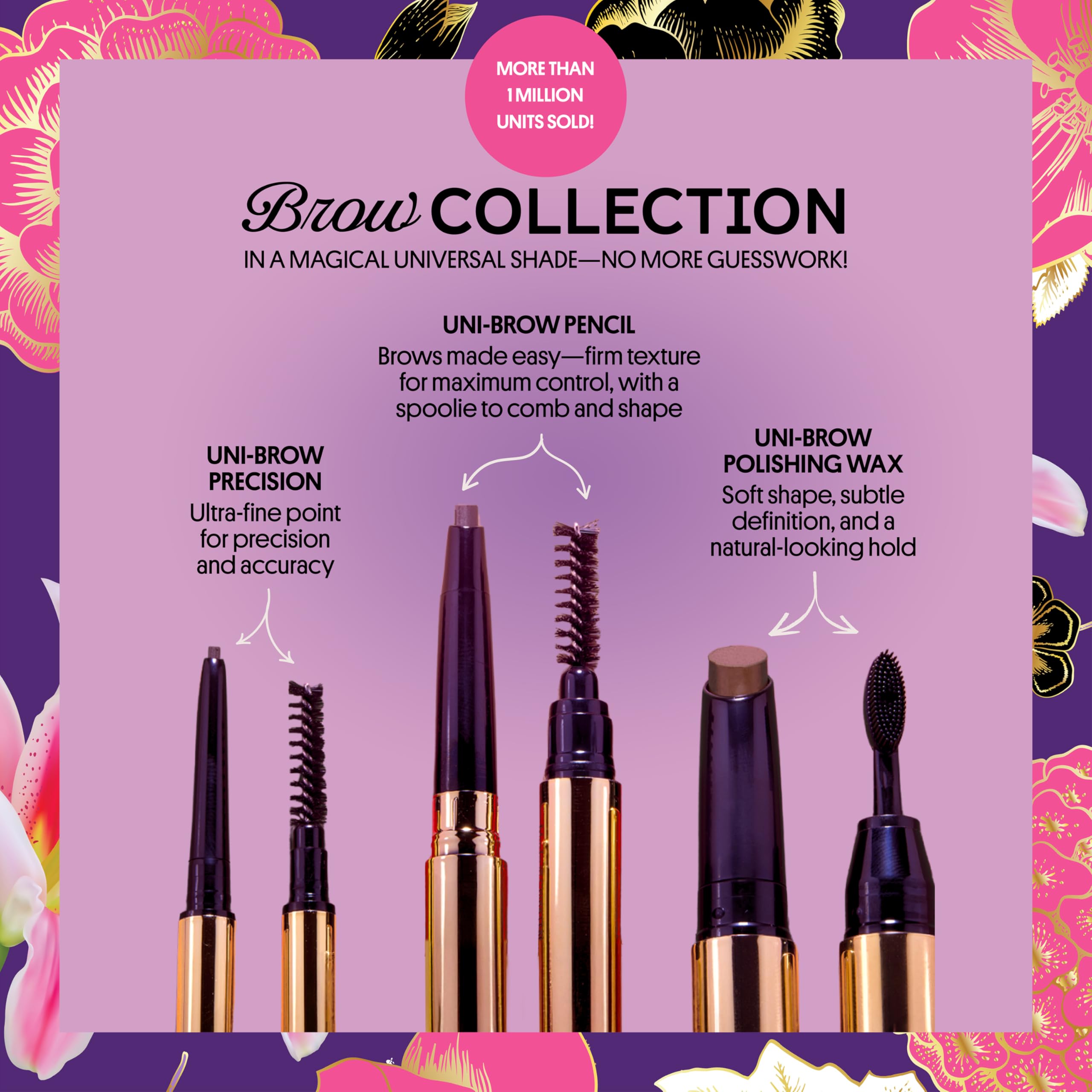 Winky Lux Uni-Brow Universal Eyebrow Pencil, New York Designed Brow Pencil Cosmetics with Duel Tip for Precisely Tinting E...