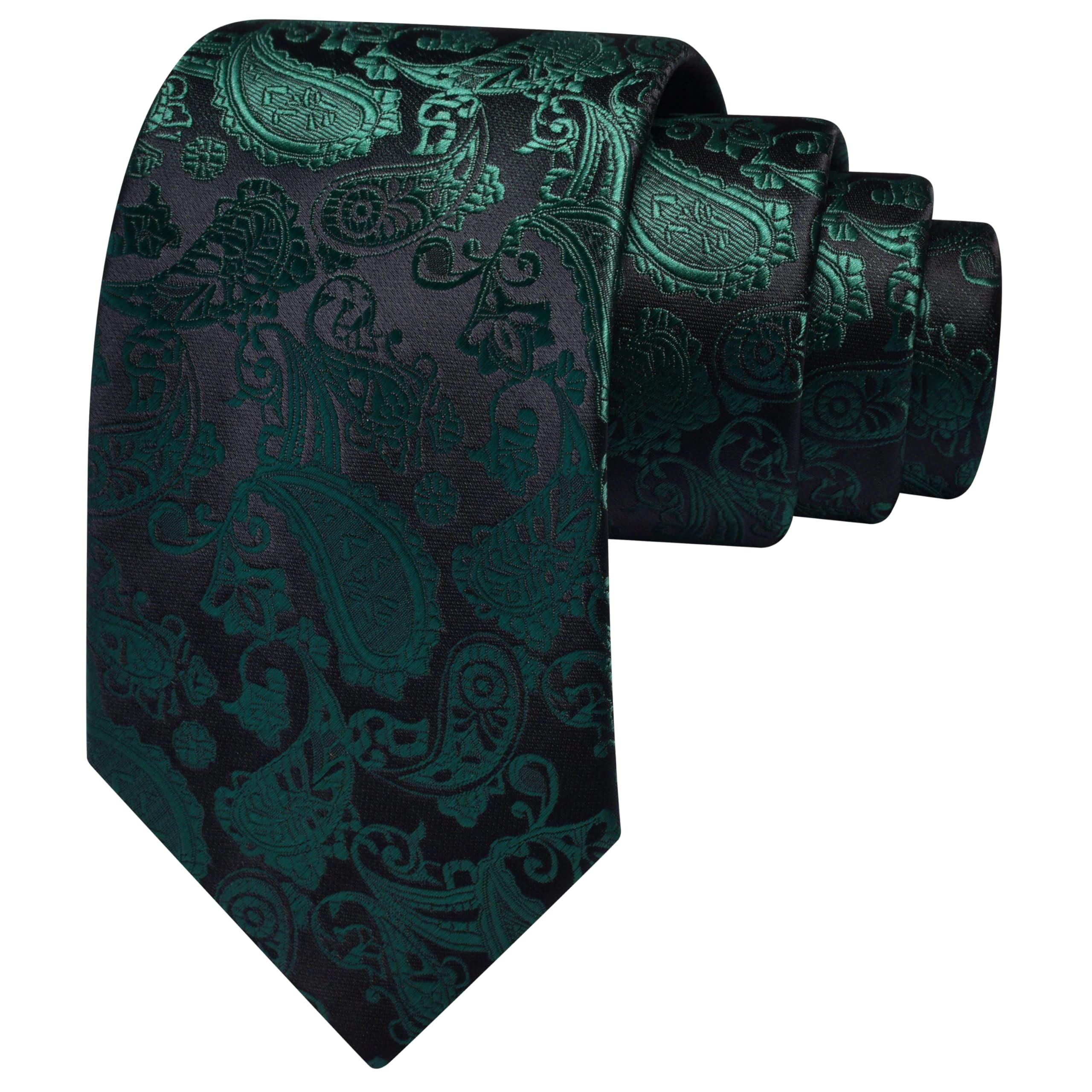GUSLESON 3.15"(8cm) Fashion Paisley Ties Mens Woven Jacquard Necktie for Wedding
