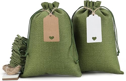 Miniatura 20 de Tapleap Bolsas de arpillera de 5 x 7 con cordón, 30 bolsas de regalo para envolver recuerdos de Pascua, manualidades, velas, recuerdos
