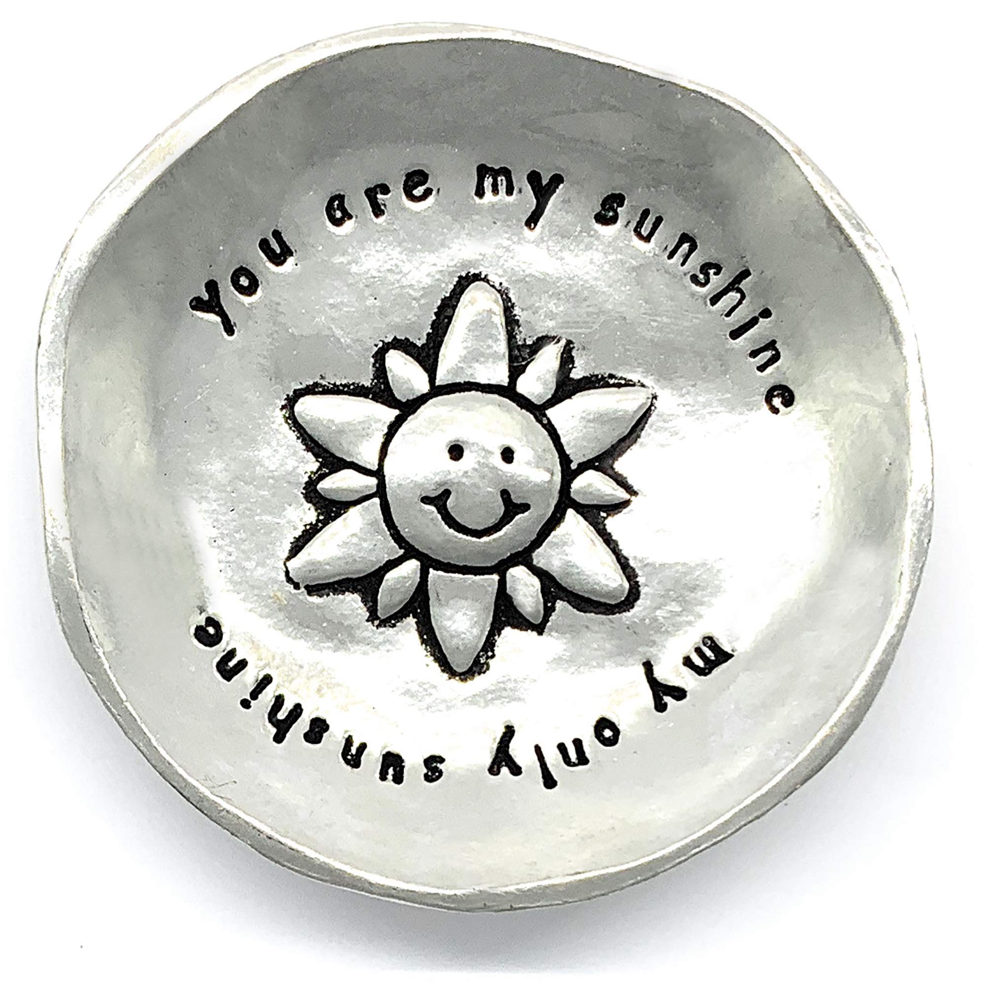Basic Spirit You Are My Sunshine Pewter Trinket Bowl Ring Dish in Gift Box Inspirational Happy Decor
