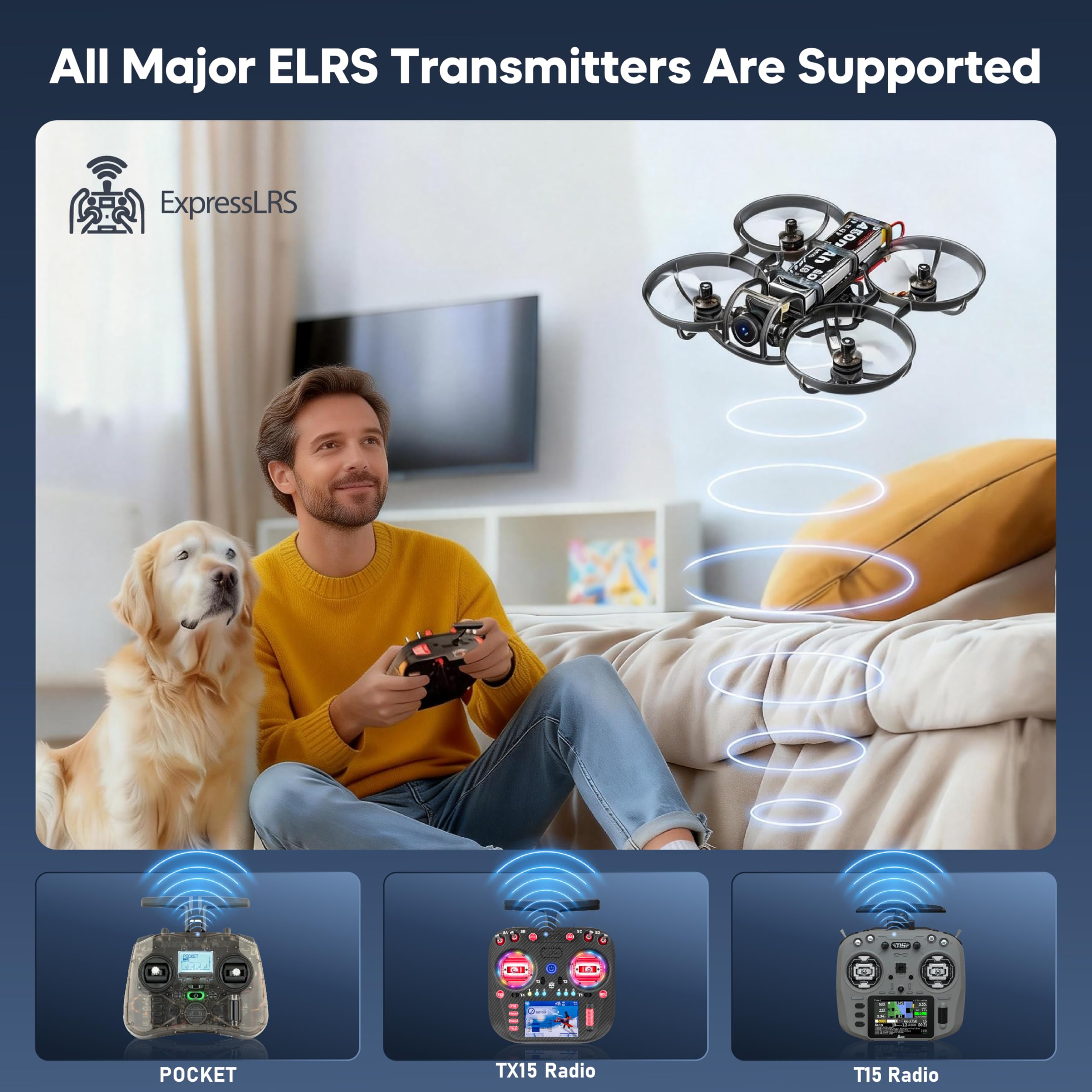R8 ELRS Tiny Whoop Quadcopter,Ultralight 1S 80mm Micro FPV Drohne BNF mit 2 Batterien Fly12 Mins für FPV Freestyle Racing Indoor,Matrix G4 5IN1 FC,FOV160 °,0802 20000KV Brushless Motor