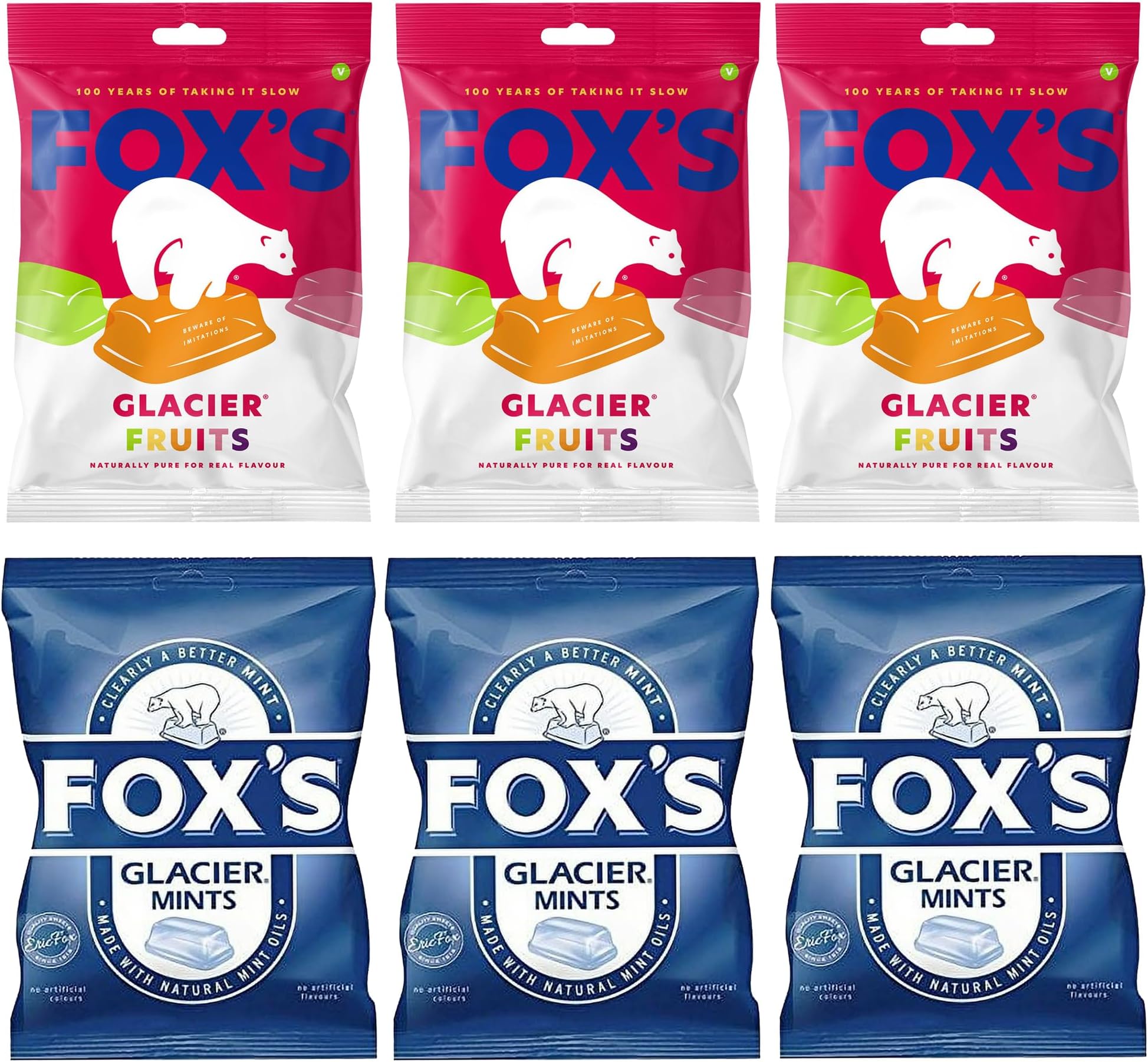 Fox's Glacier Fruits & Mints Pack of 6, 100g