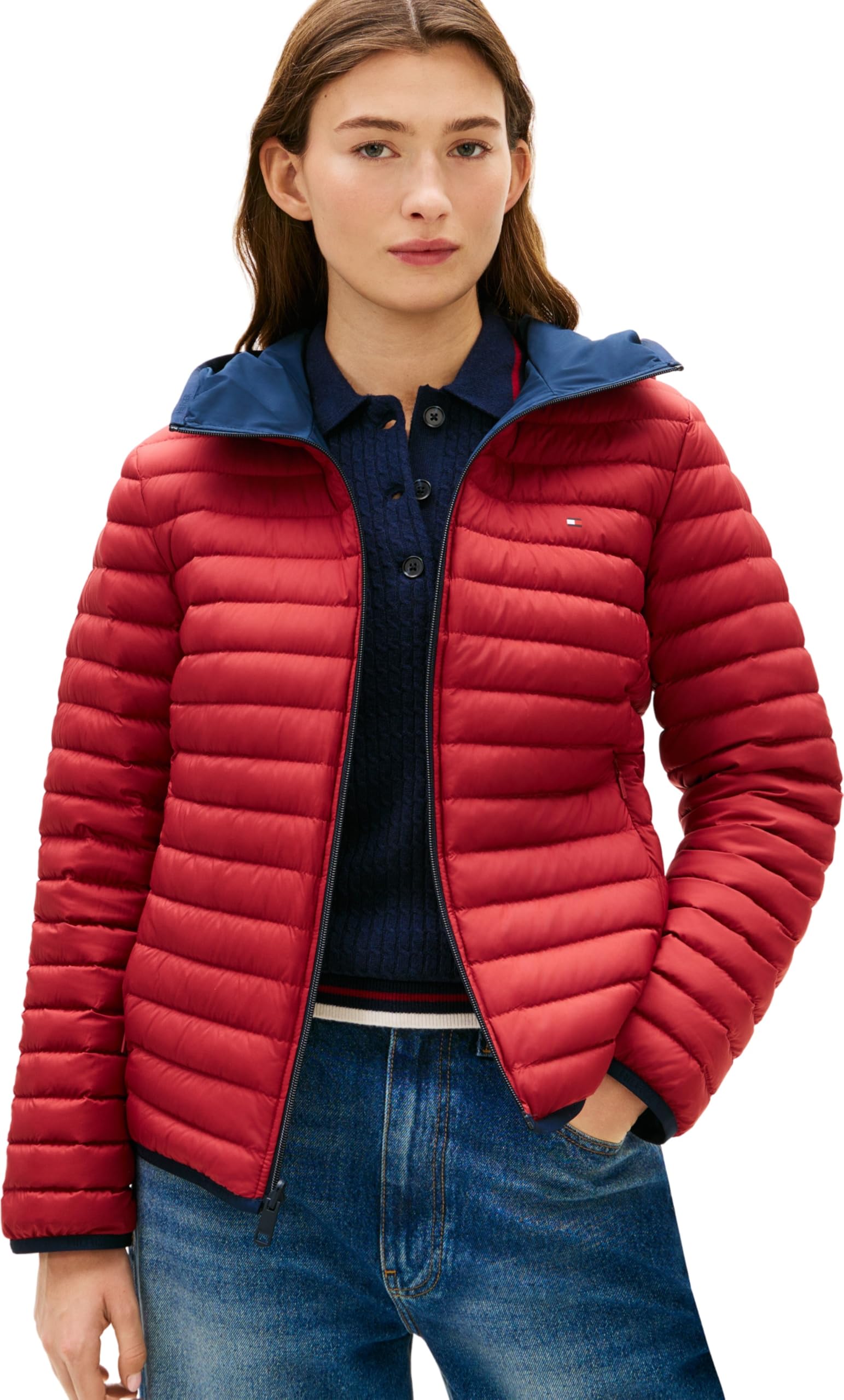 Tommy Hilfiger Stretch Nylon Lw Down Rev Jacket Ww0ww47754 Doudoune Femme (lot de 1)