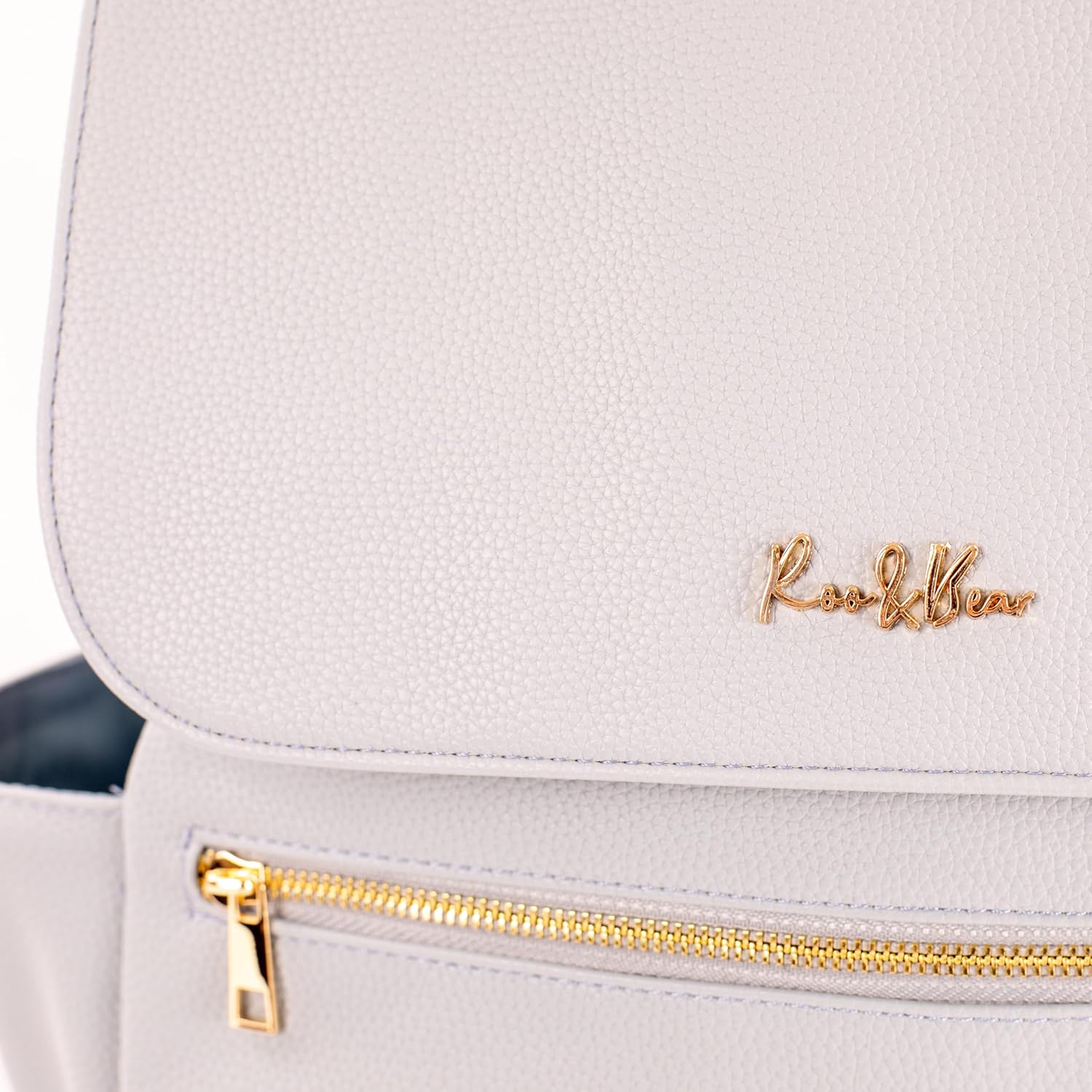 Premium Vegan Leather Diaper Bag Backpack – Large Designer Baby Bag, Stylish Diaper Backpack with Stroller & Crossbody Straps & Multiple Compartments (Ivory) - Image 9