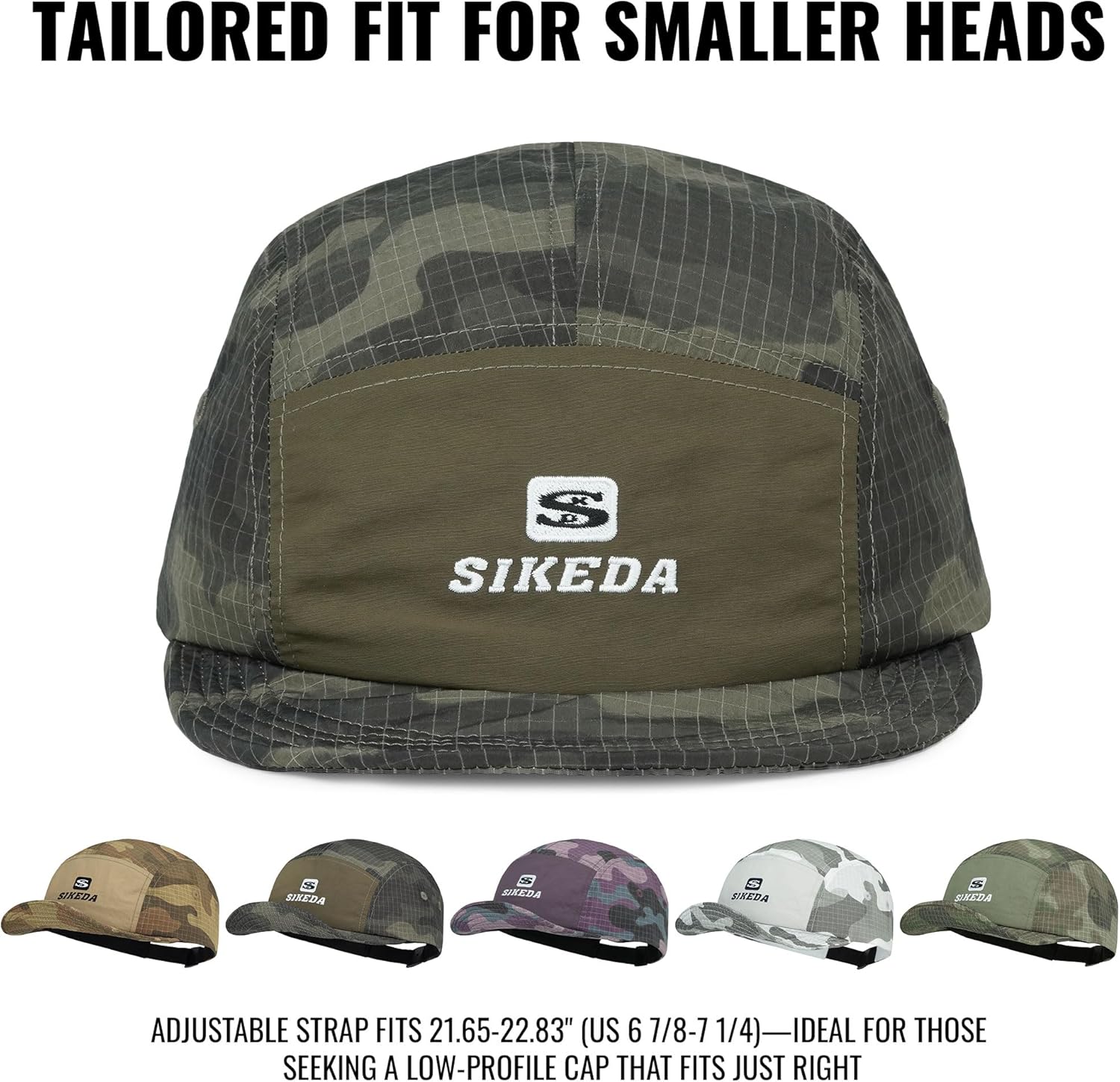 CLAPE Short Brim Baseball Cap for Men, Camouflage Quick-Dry 5 Panel Camper Hat Shapeable Low Profile Short Bill Cap - Image 8