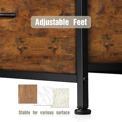 Miniatura 6 de HOUAGI Cómoda con 10 cajones para dormitorio, torre de almacenamiento de tela para dormitorio, pasillo, armario, cómoda alta y organizador de pecho