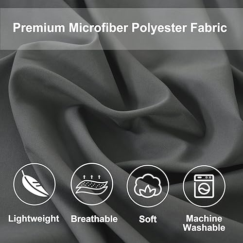 Miniatura 5 de DOWNCOOL Juego de edredón de tamaño matrimonial, 7 piezas, juego de ropa de cama de tamaño matrimonial, color gris, para todas las estaciones, juego