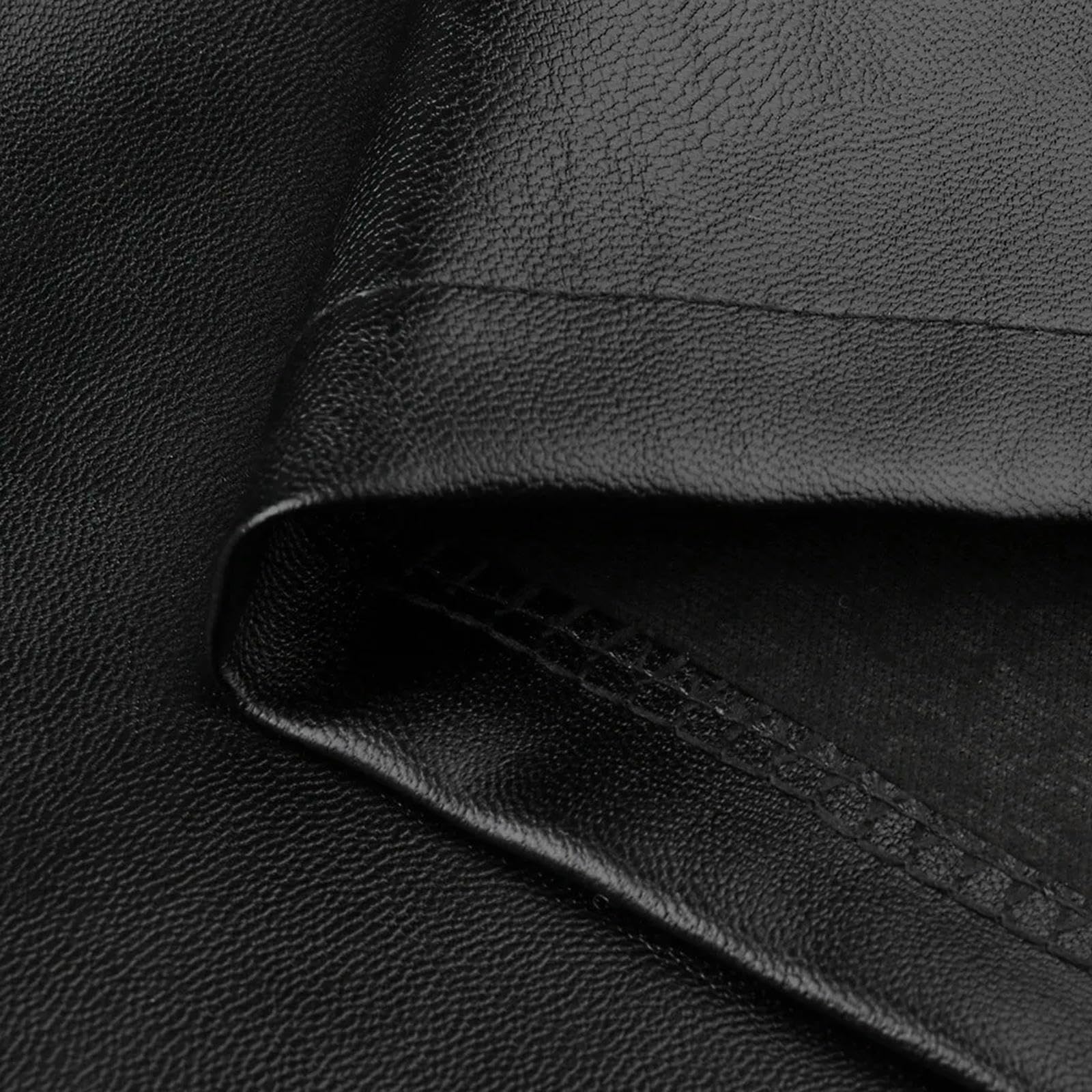 Gonna Nera in PU da Donna, Gonna a Tubino con Spacco a Vita Alta, Lunghezza al Ginocchio, Nera, XXXXXL