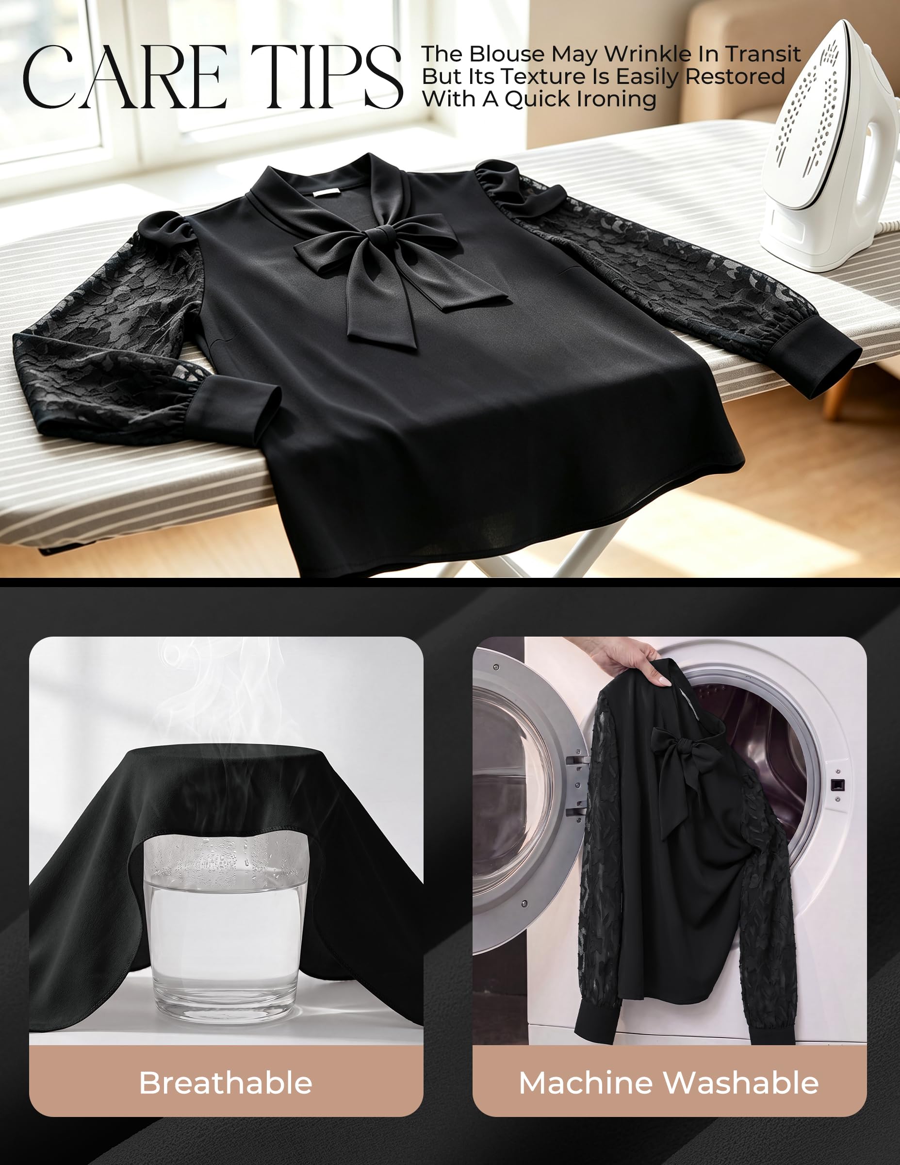 Kate Kasin Camicetta da donna a maniche lunghe top camicia da lavoro semi-trasparente