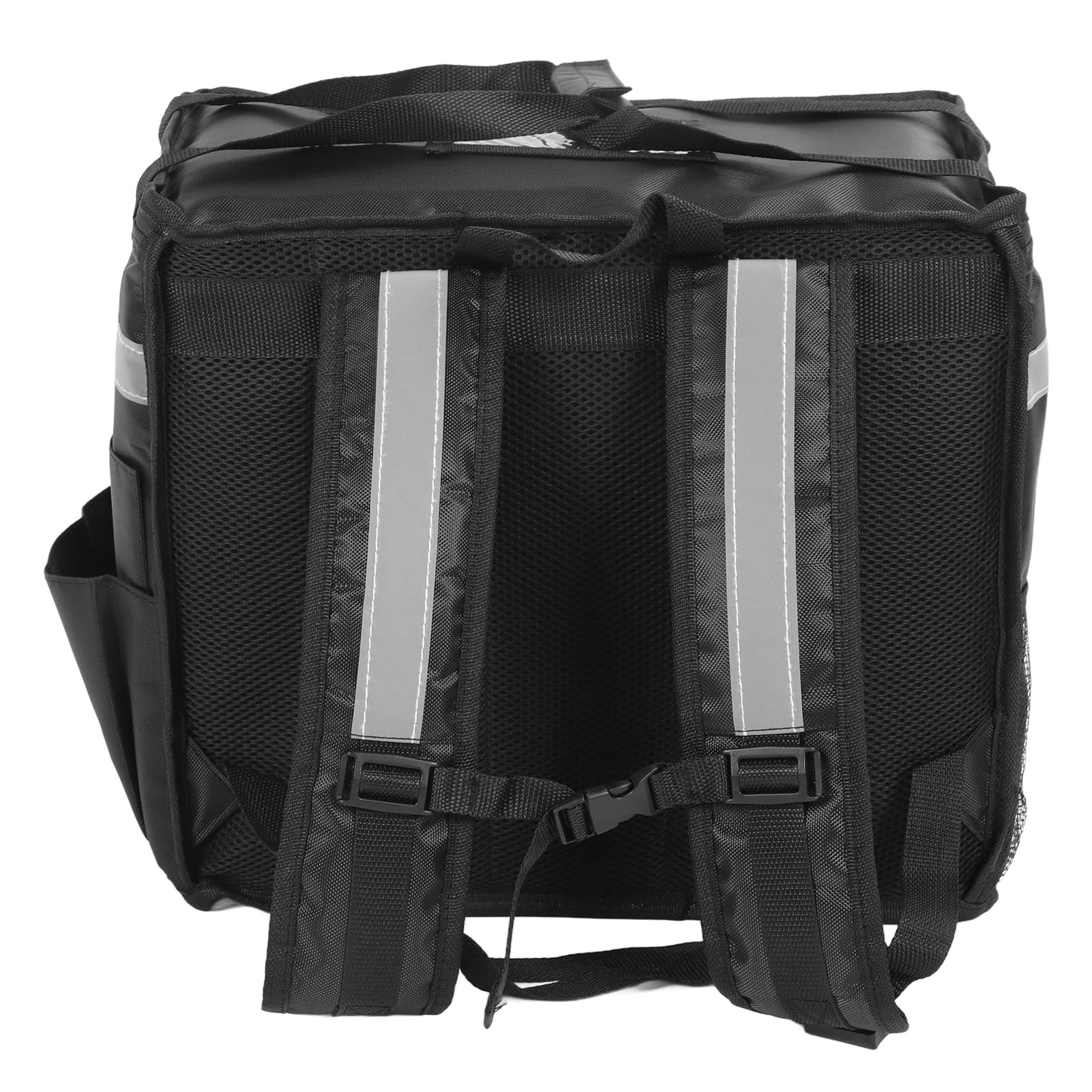 Lieferrucksack für Essen, 1680D Oxford Stoff, Wasserdicht, Erweiterbar, Isolierter Warmhaltetasche für Pizza, Fahrradlieferung, Camping Strand Schwarz