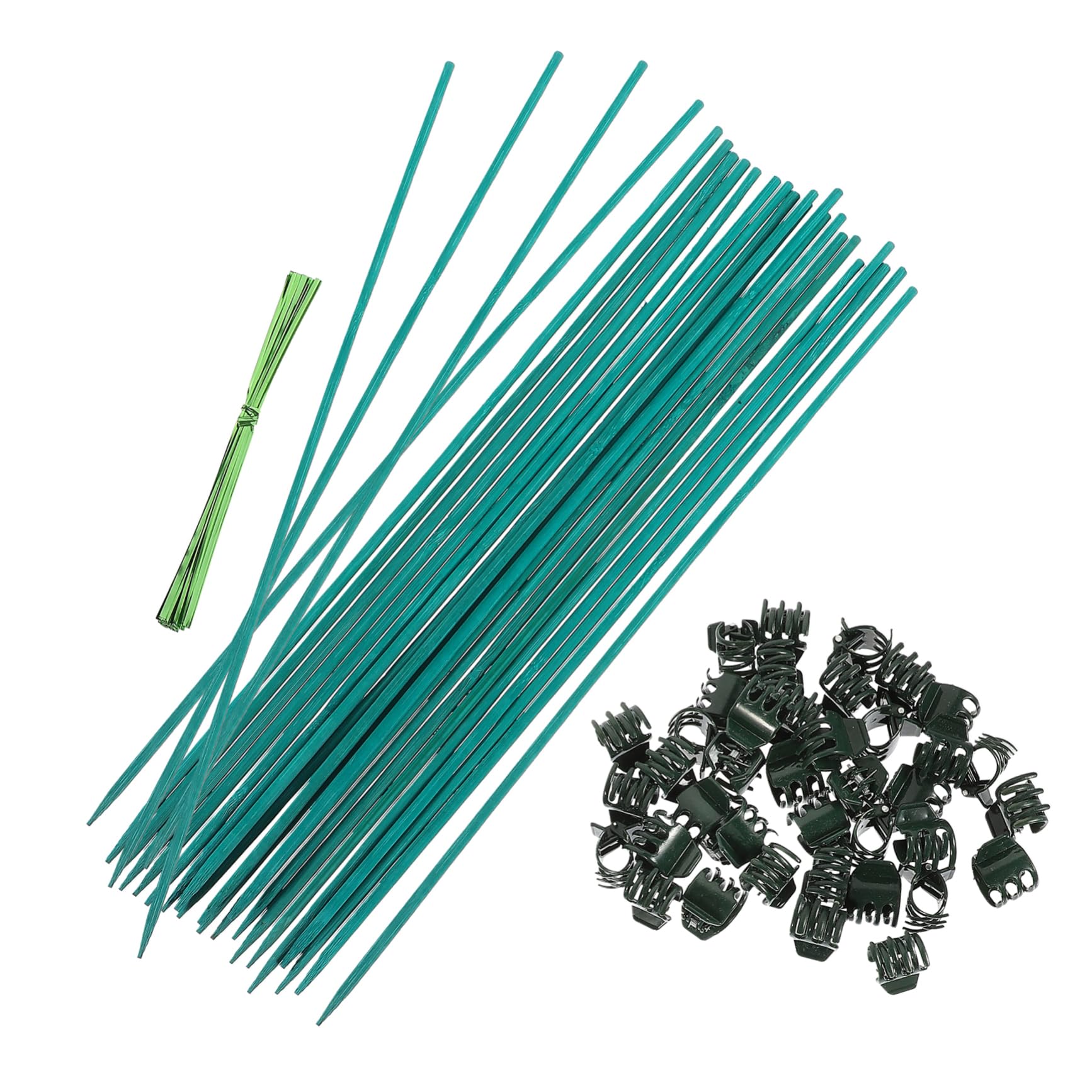 UPKOCH 3 Sätze Pflanzenstützen Set für Stäbe mit Clips und Drahtbindern Unterstützung für Kleine Pflanzen Verbiegen zu Gewährleisten Gartenwerkzeug für Hobbygärtner