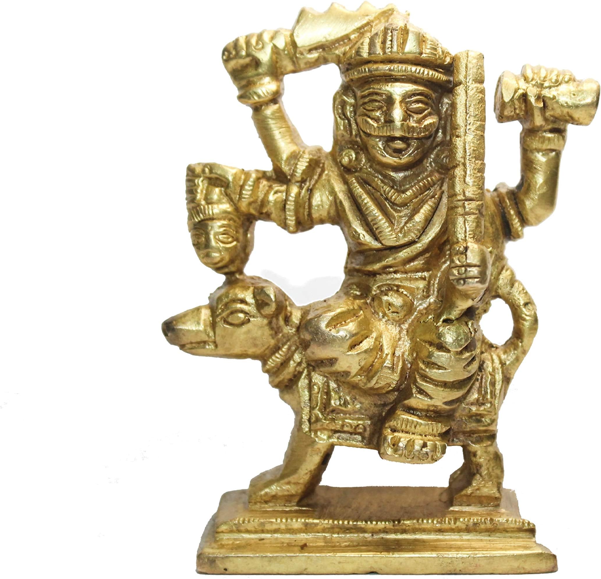 IS4A 100% Original Brass God Pooja Statue (Idol) Indian Lord Hindu God (Shri Kaal Batuk Bhairava Small)