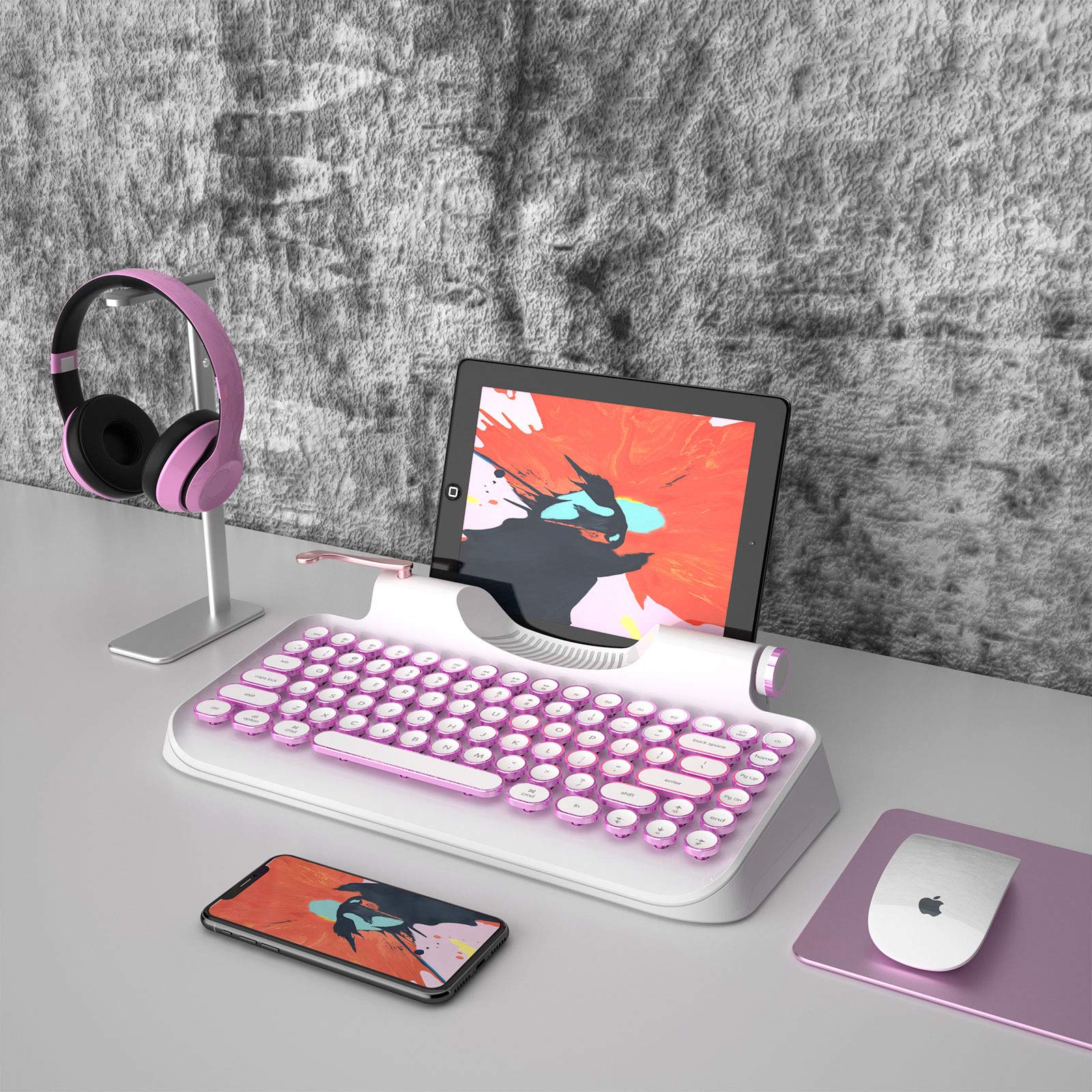 Buy Rymek Chic Typewriter Mechanical Wireless Keyboard with Tablet