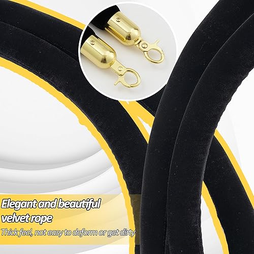 Miniatura 7 de Puntal de acero inoxidable, 4 cuerdas y postes de alfombra roja, barreras de control de multitudes, cola de poste con 3 cuerdas de terciopelo, base