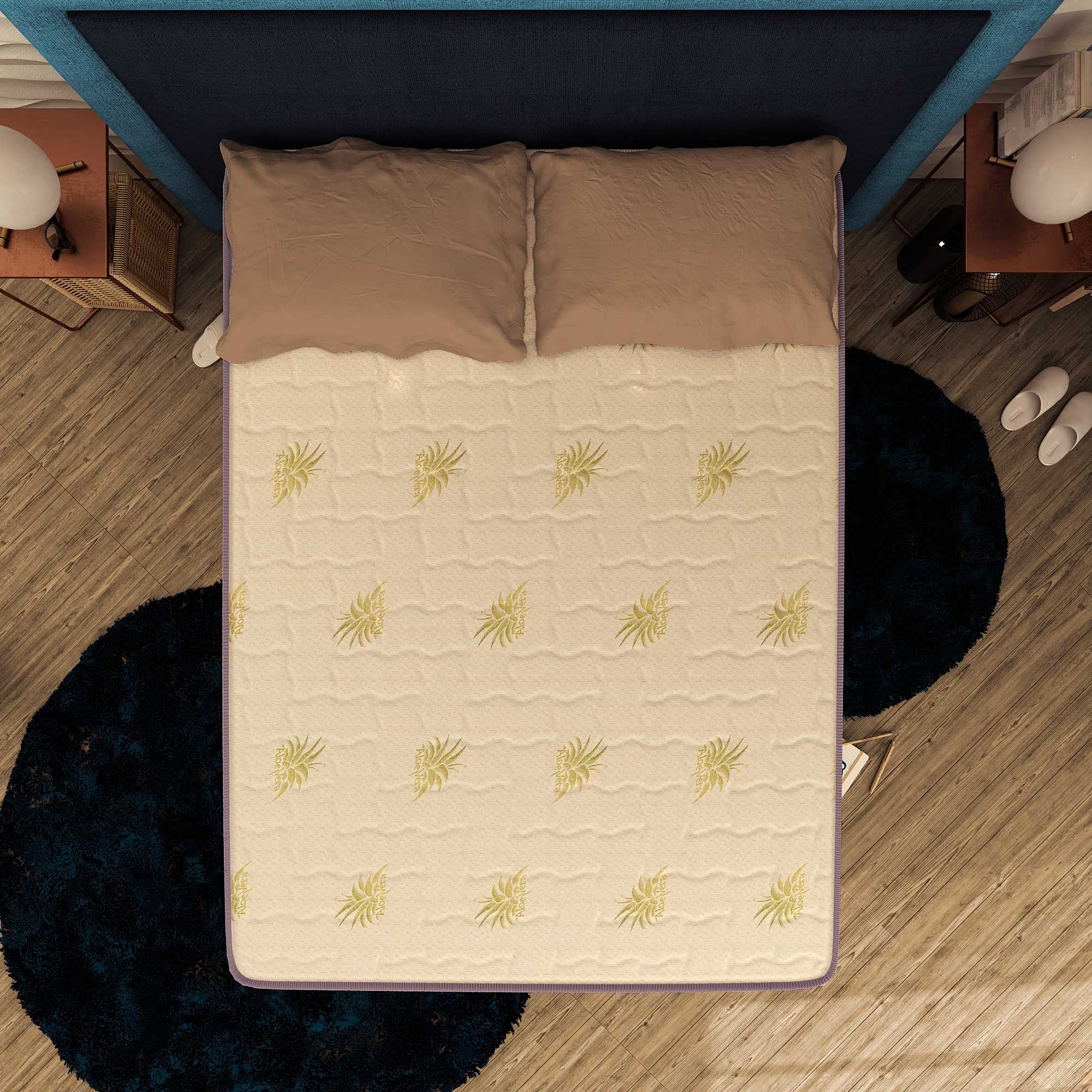 Baldiflex Emporio Materasso alto 20 cm in Memory Foam e Molle, Matrimoniale 160x190 cm, 3 cm Memory, Rivestimento in Aloe Vera con Fascia Traspirante, Ortopedic Memory