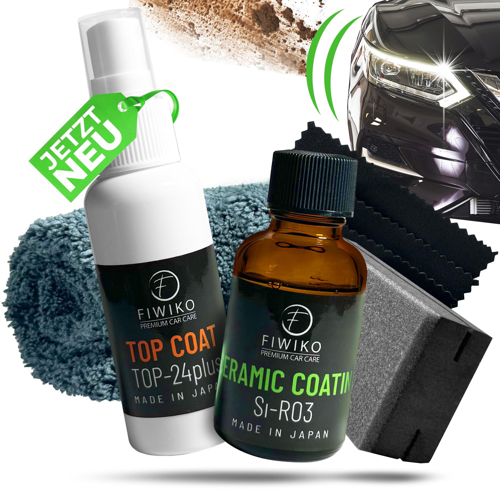 SI-R03 powłoka ceramiczna, zestaw 30 ml – ochrona lakieru do 36 miesięcy – głęboki połysk i hydrofobowy efekt lotosu – nanopowłoka do samochodu, motocykla i felg – profesjonalna jakość wykończenia