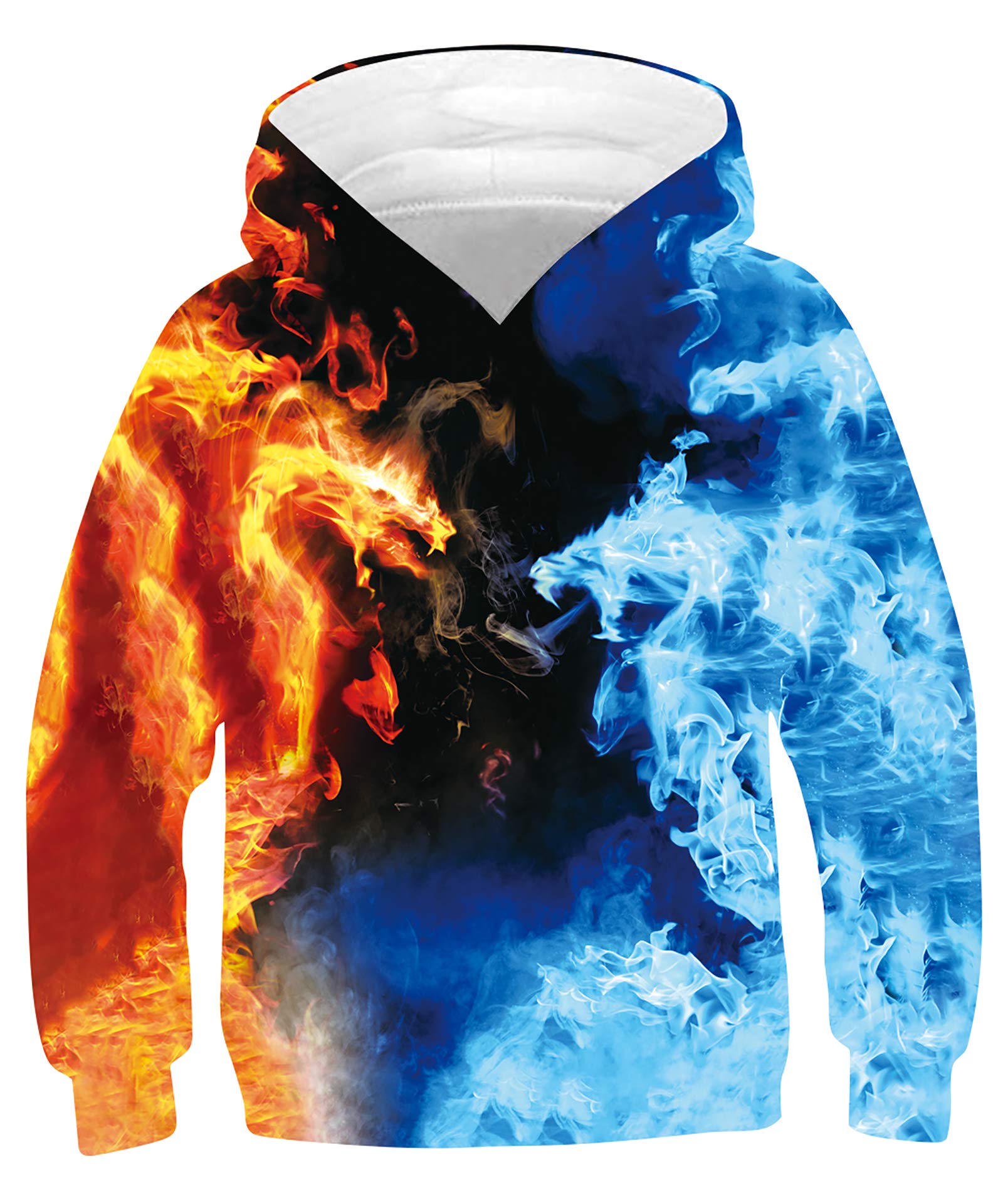 RAISEVERNKids Hooded Sweatshirt 3D Pullover Hoodie for Girls Boys with Pocket for 6-16 Years