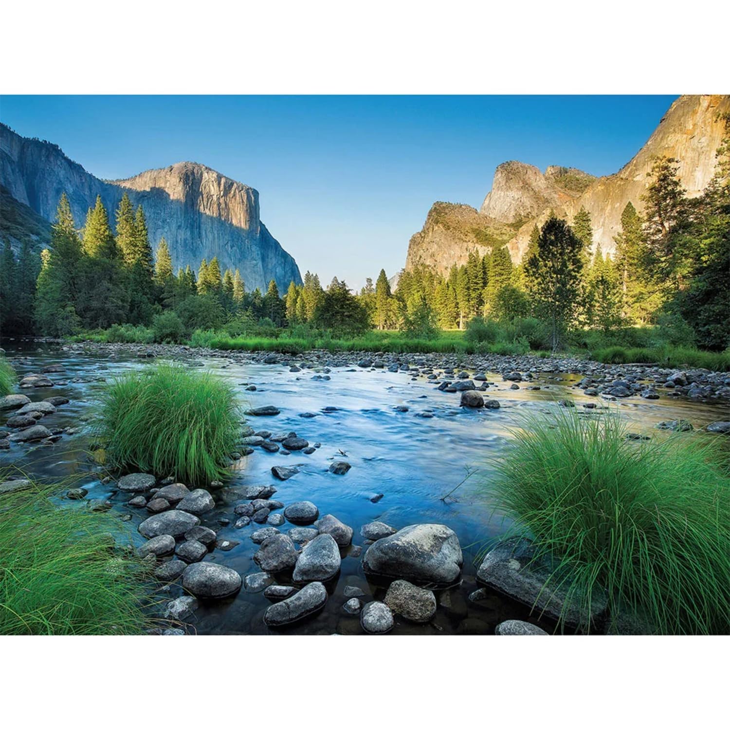 Bits and Pieces Puzzles de 3000 pièces pour adultes – Grand puzzle de 81,3 x 114,3 cm – Paysage de montagne de rivière – Découpe aléatoire – Pas de 2 pièces identiques, parc national de Yosemite