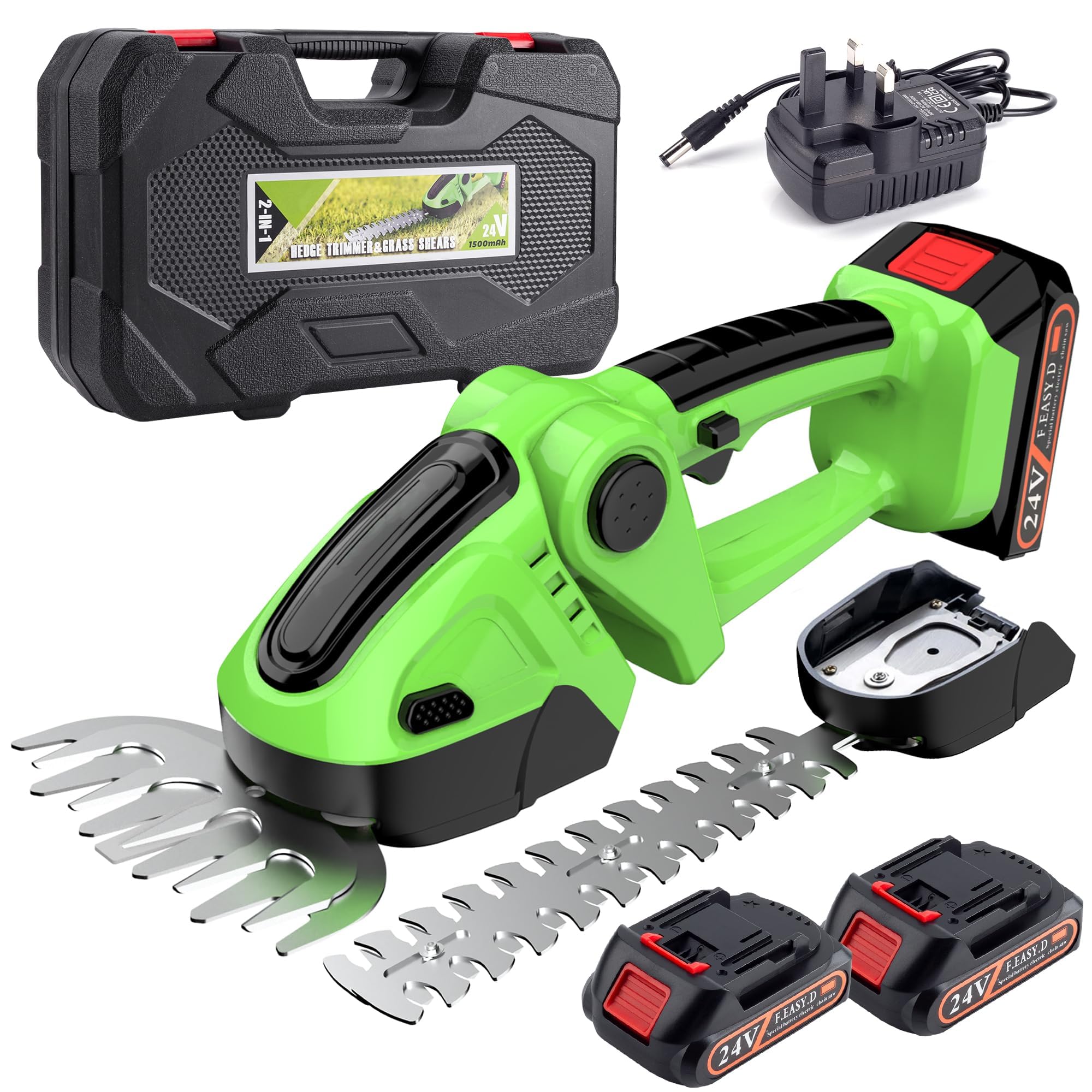Grass Shears MZK 22.4'' Cordless Hedge Trimmer, 20V Bush Trimmer ...