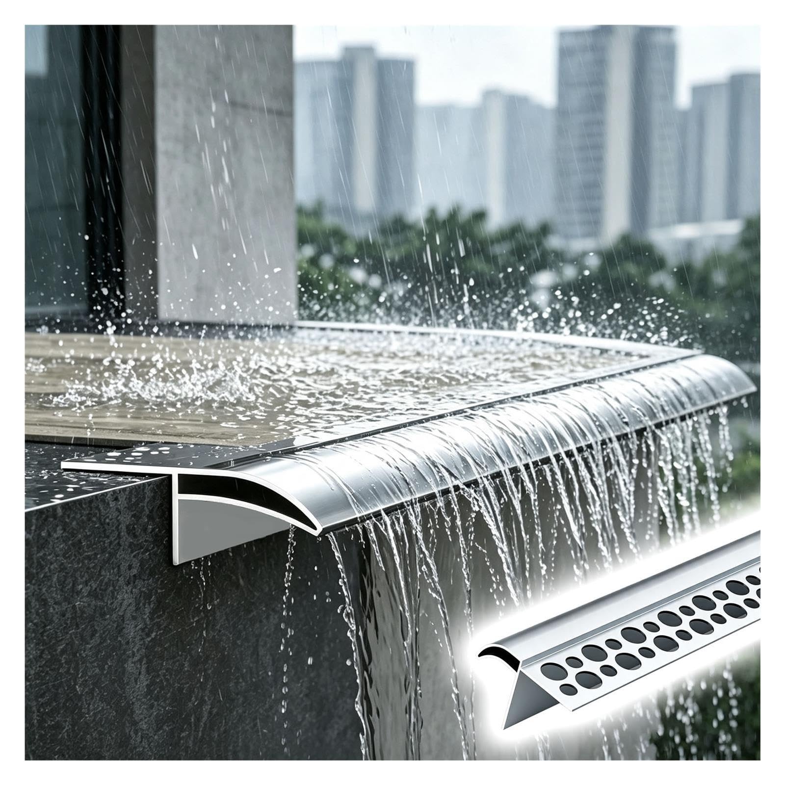 Eingebettet Außenwände Tropfkantenprofil Aluminium, Wetterfest
