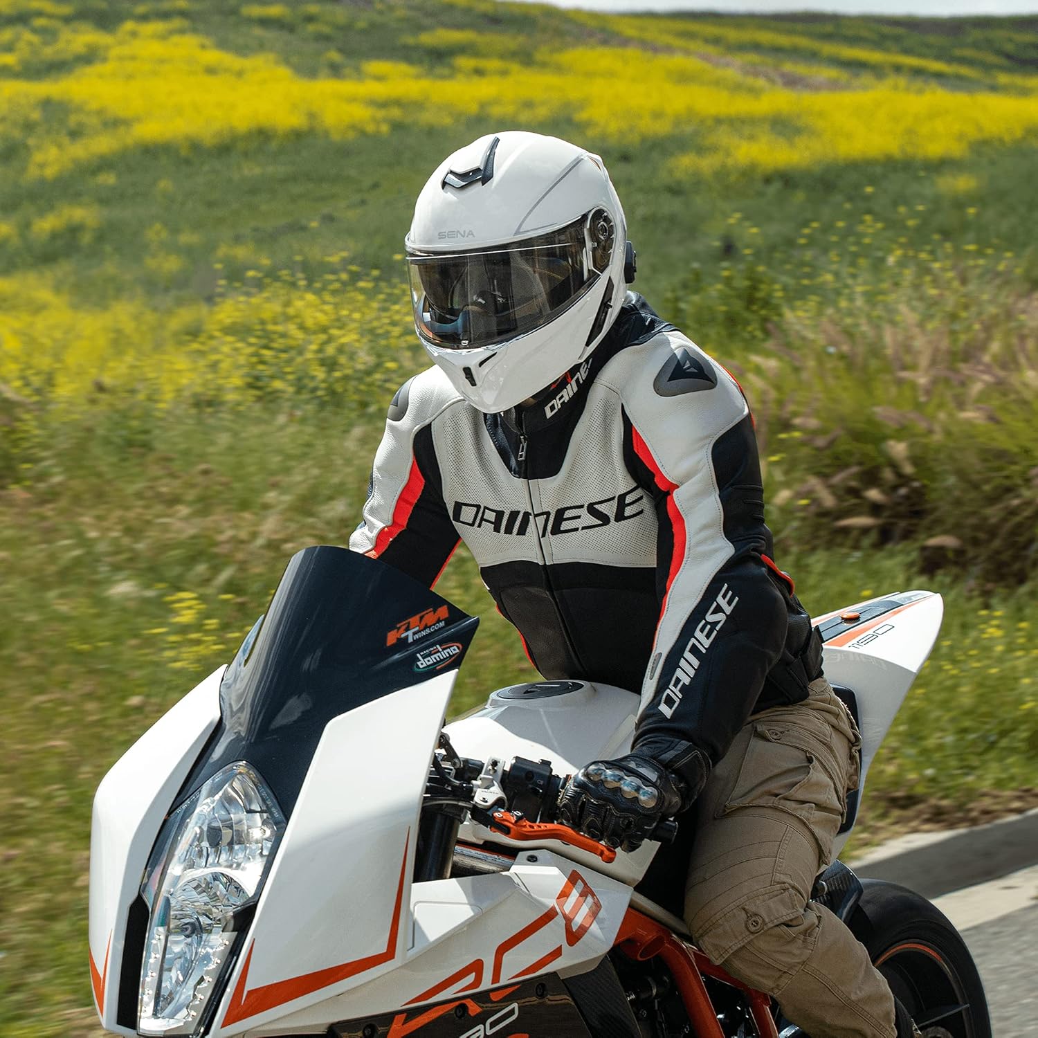 Sena Outrush R Bluetooth Modular Motorcycle Helmet with Intercom System (Gloss White, X-Large), Discontinued