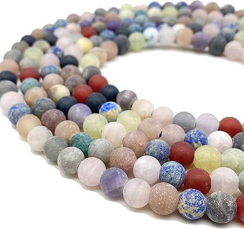 Miniatura 1 de ABCGEMS (agujero grande de 0.079 pulgadas, mate, no encerado) cuentas de morganita africana (tamaño de agujero consistente, perfecto para usar