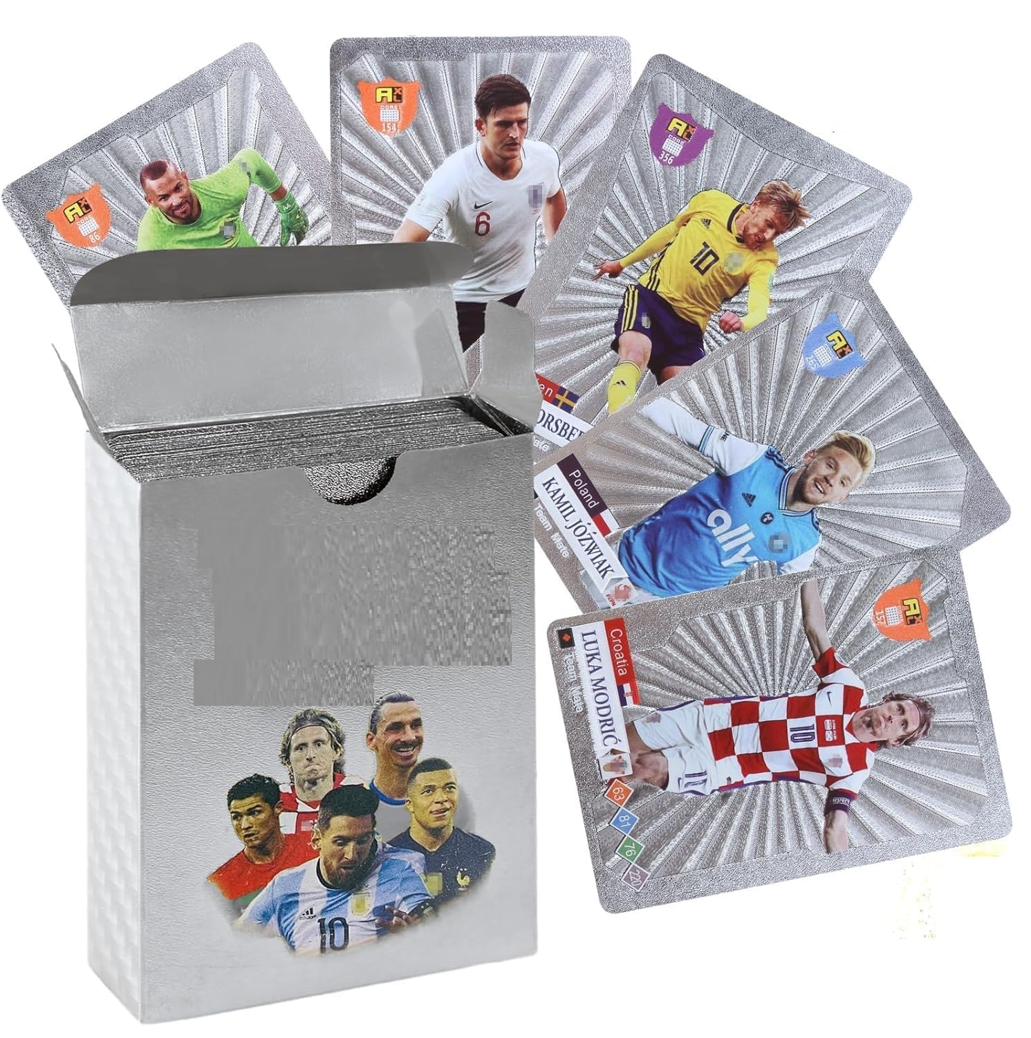 Bestie toys Football Stars 55 Silver Cards, Soccer Trading Card, Silver Foil Cards, No Repetition,(Silver 55 Cards) (B0D5B4HY2L) Amazon Price History, Amazon Price Tracker