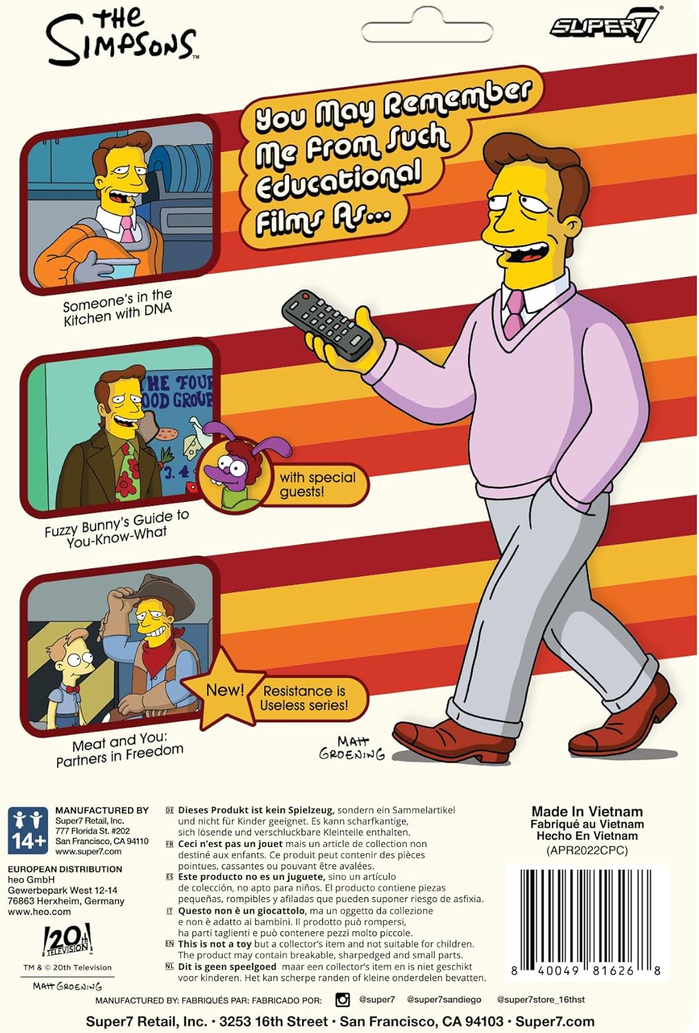 Super7 The Simpsons Troy Mcclure (Meat and You: Partners in Freedom) - 3.75" The Simpsons Action Figure Classic TV Show Collectibles and Retro Toys