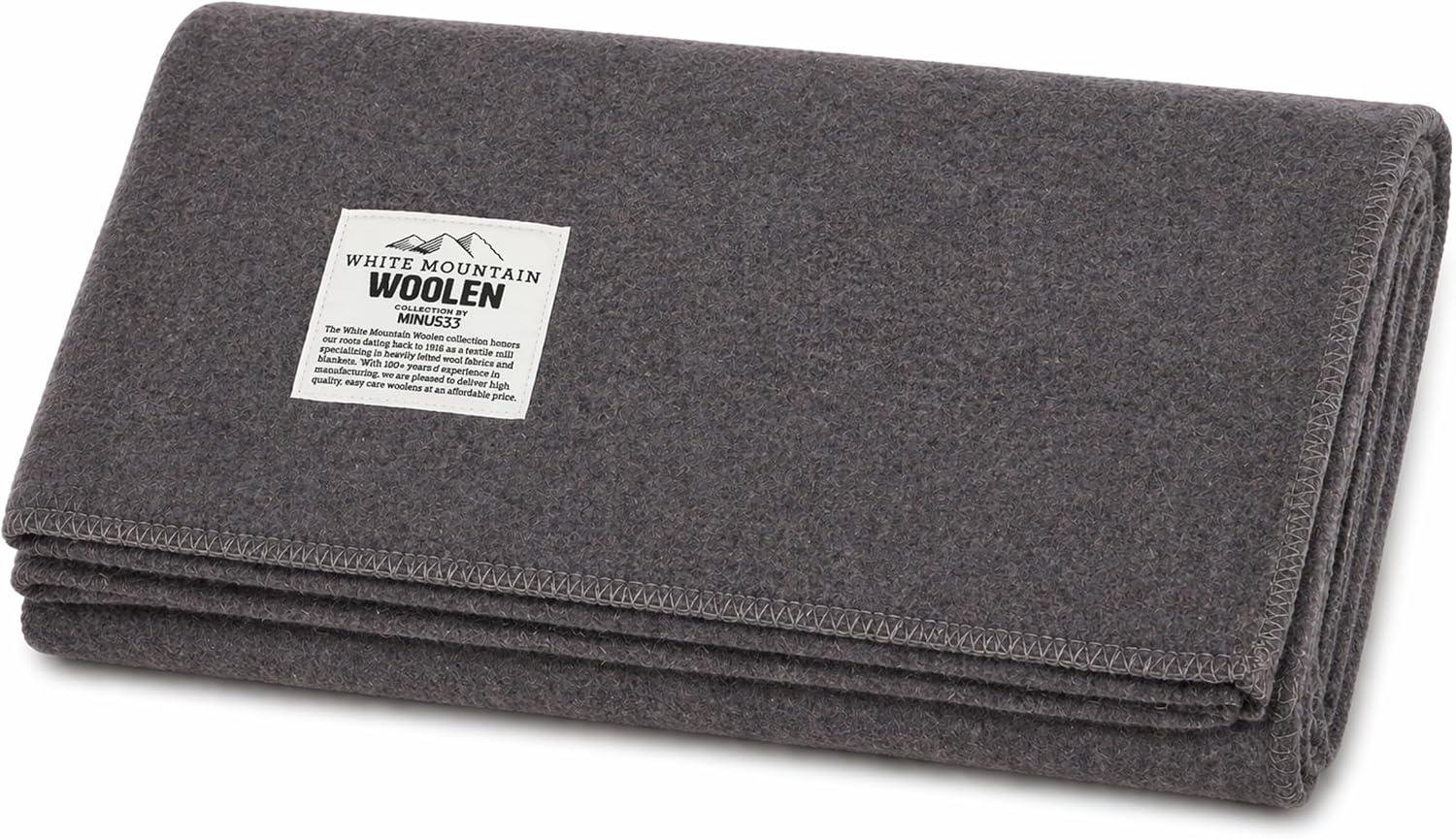 King Wool Blanket - 80% Recycled Wool - Warm Queen Blanket - Thick - Washable - 100W x 108L - Charcoal Gray