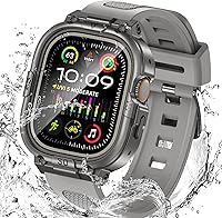 Vista 20 de Goton Estuche impermeable 3 en 1 con correa para Apple Watch con protector de pantalla de vidrio templado incorporado de 40 mm, cubierta frontal