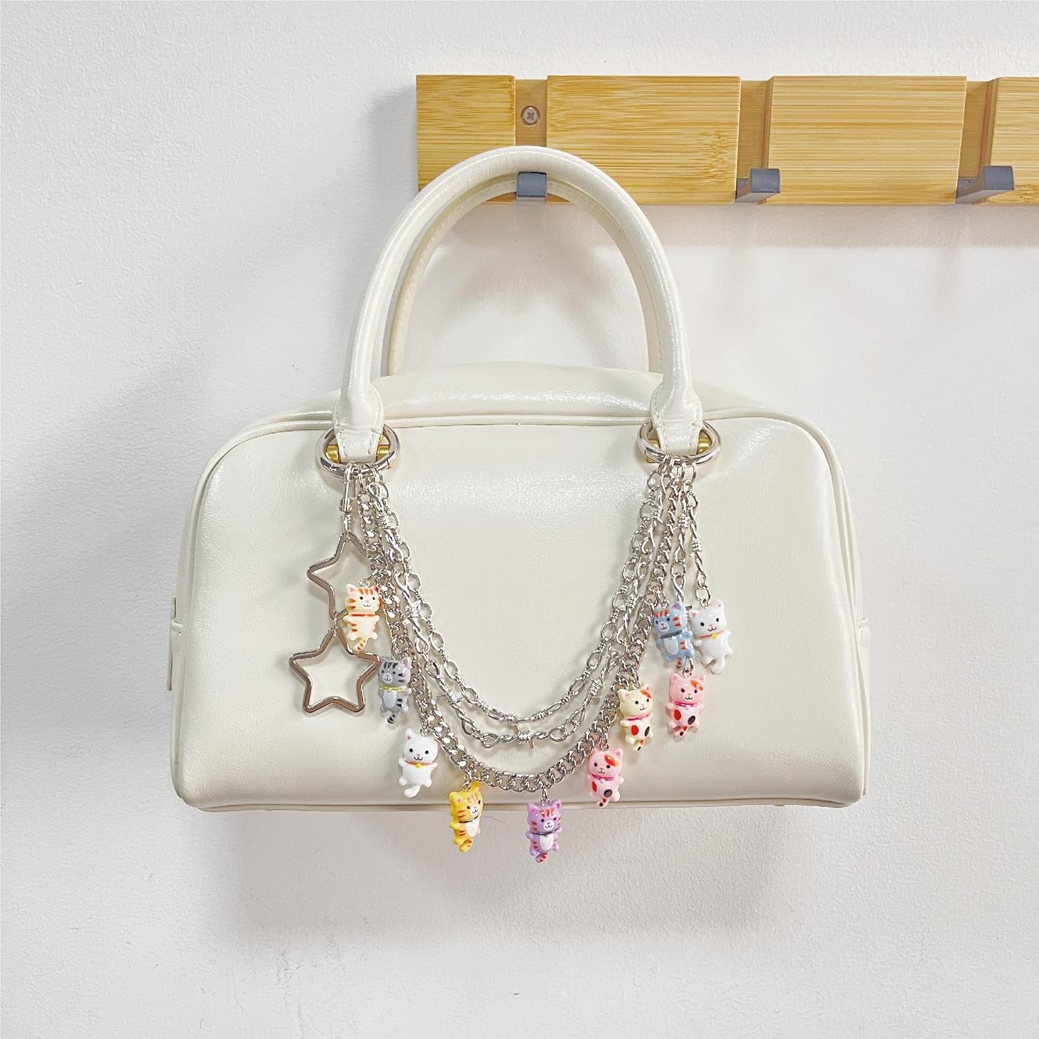 QTMY Cute Cat Star Keychain Bag Charms for Handbag Purse Backpack Accessories for Bogg Bag,670 - Image 9