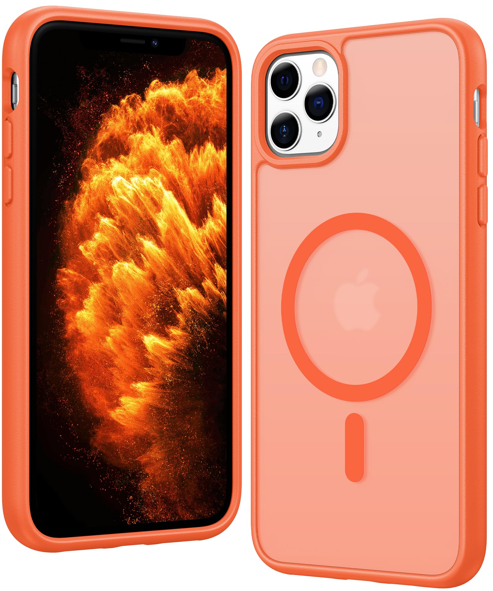 FNTCASE for iPhone 11 Pro-Max Case Matte Slim Compatible with Magsafe | Anti Yellowing, Magnetic, Military Grade, Drop Protection, Rugged Protective, Translucent Cell Phone Cover