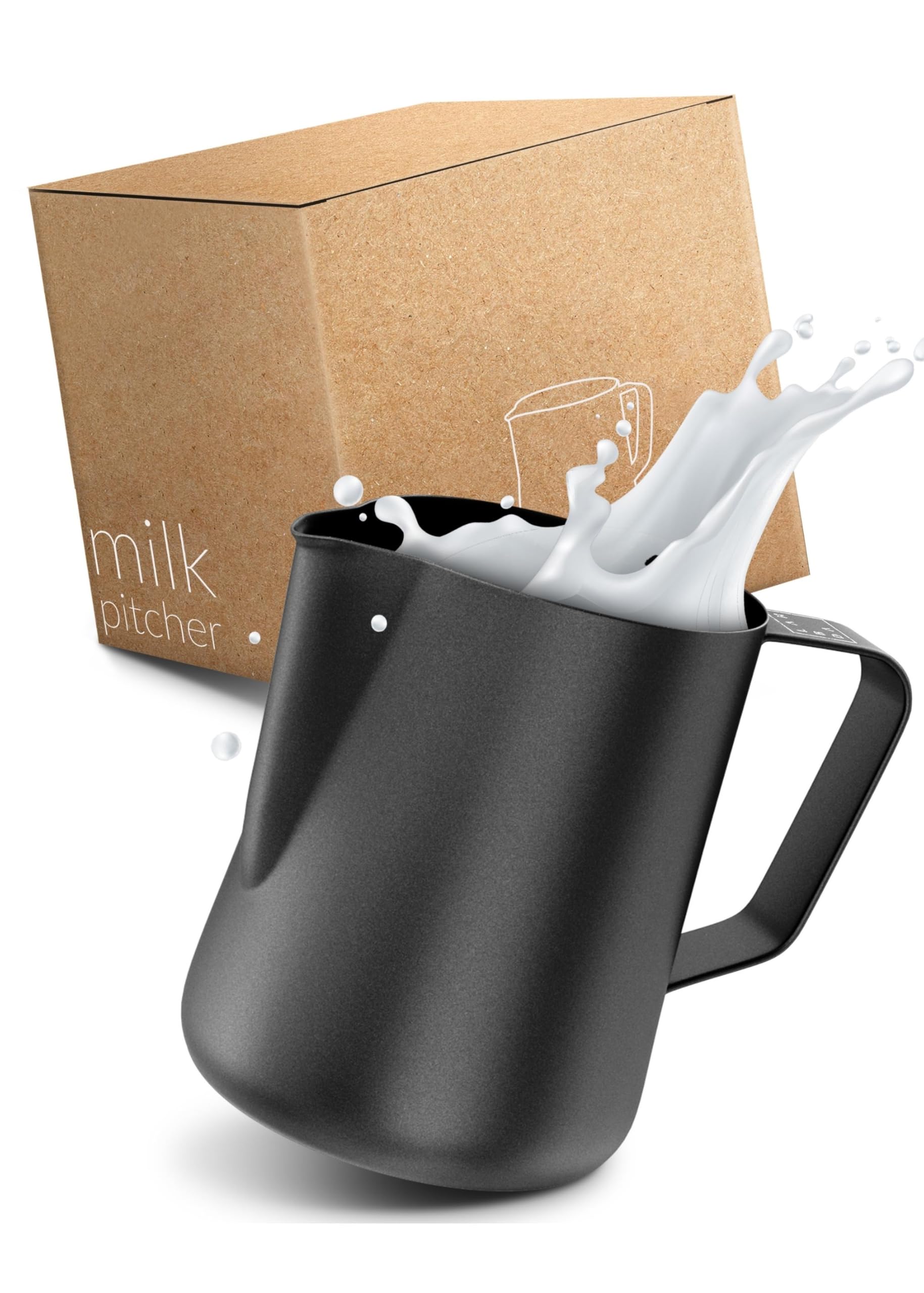 Lambda Coffee Barista Milchkännchen Edelstahl 350ml Farbe anthrazit I...