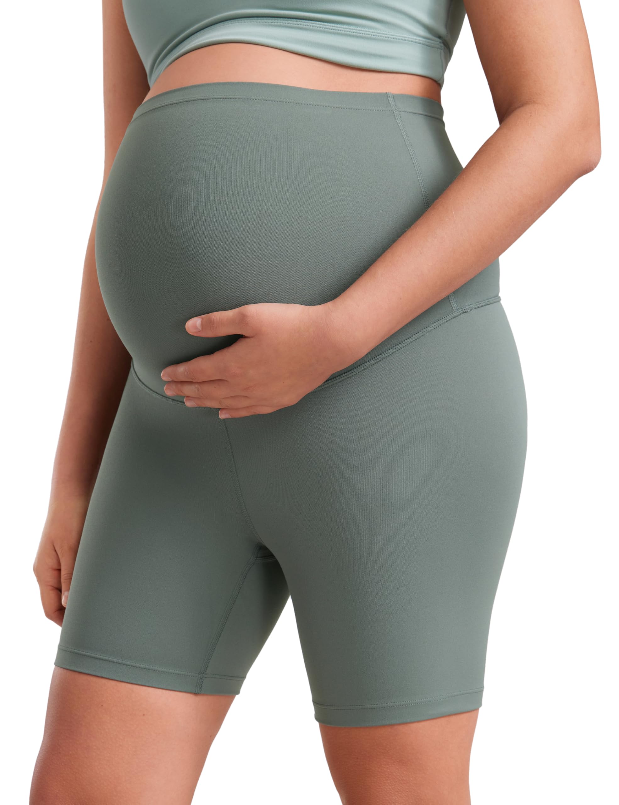 CRZ YOGA Butterluxe Maternity Biker Shorts 6" - Over The Belly Pregnancy Yoga Workout Womens Activewear Buttery Soft